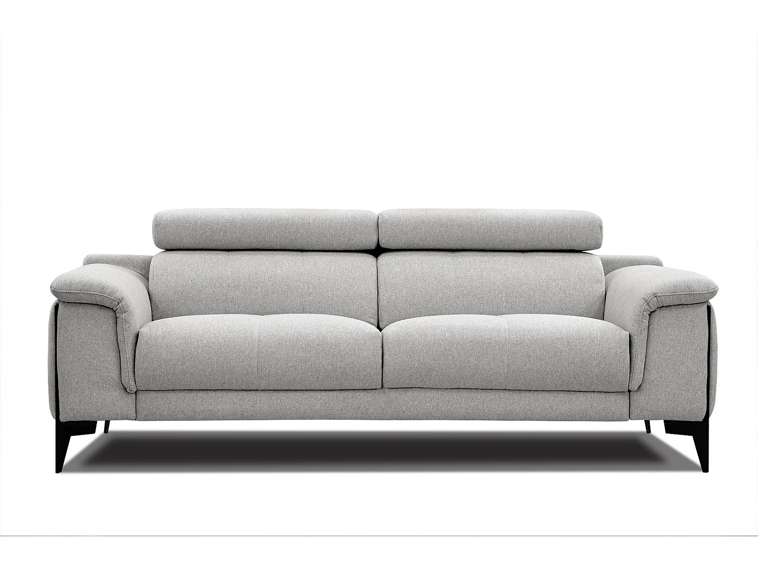 MATERA Sofa 3-Sitzer mit verstellbare Kopfstützen, hellgrau
