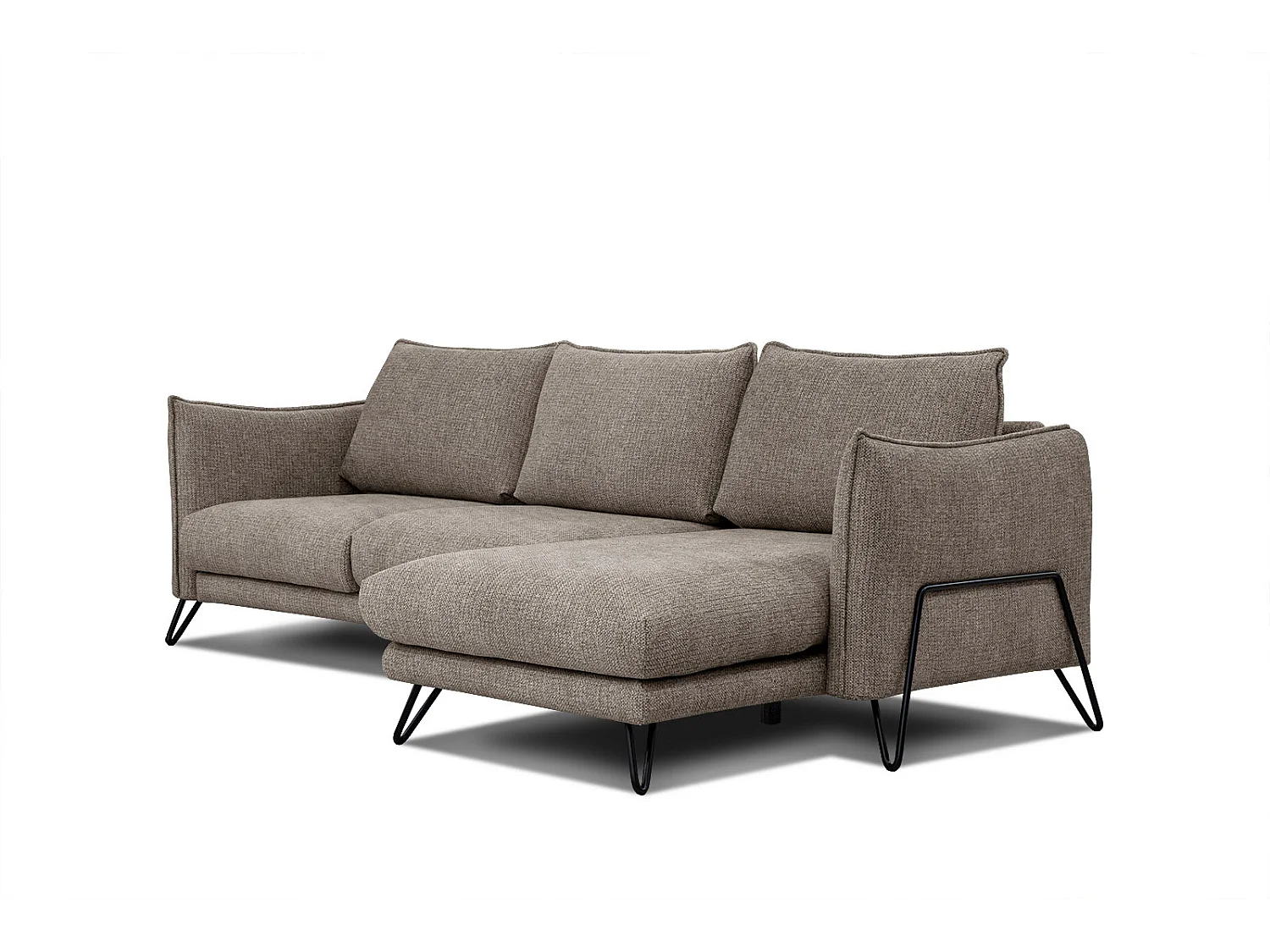 HOSTEN Ecksofa 4-Sitzer rechts, taupe