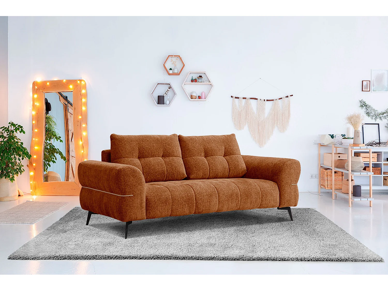 SALVINI Sofa 3-Sitzer, dunkelorange