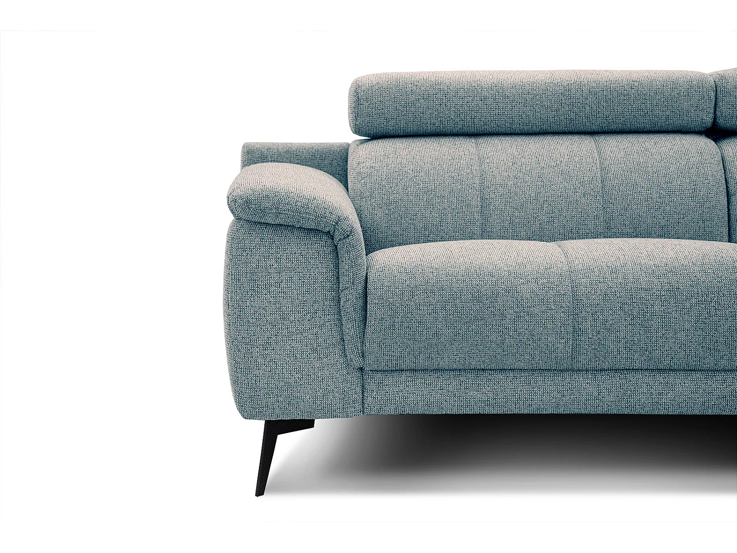 Canapé d'angle droit 5 places tissu vert marine - Fiero