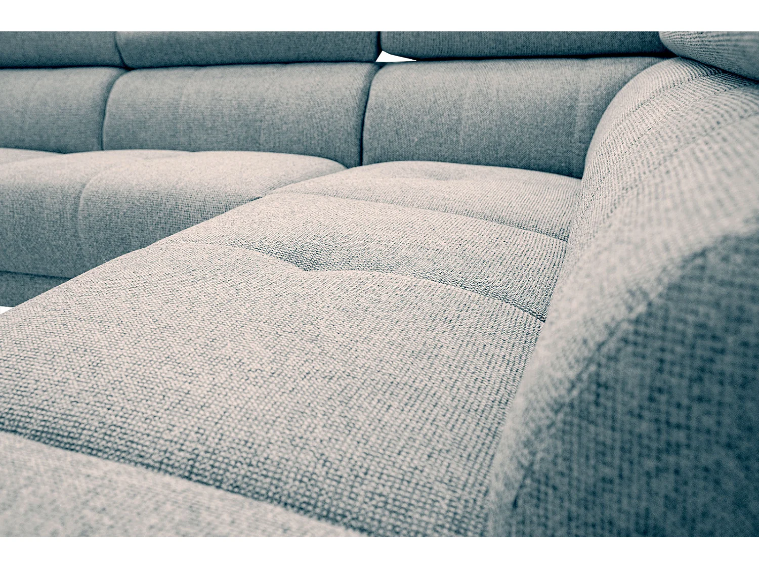 Canapé d'angle droit 5 places tissu vert marine - Fiero