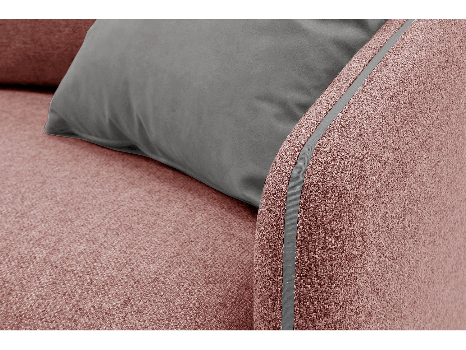 SOGEL Ecksofa 4-Sitzer links, hellrot