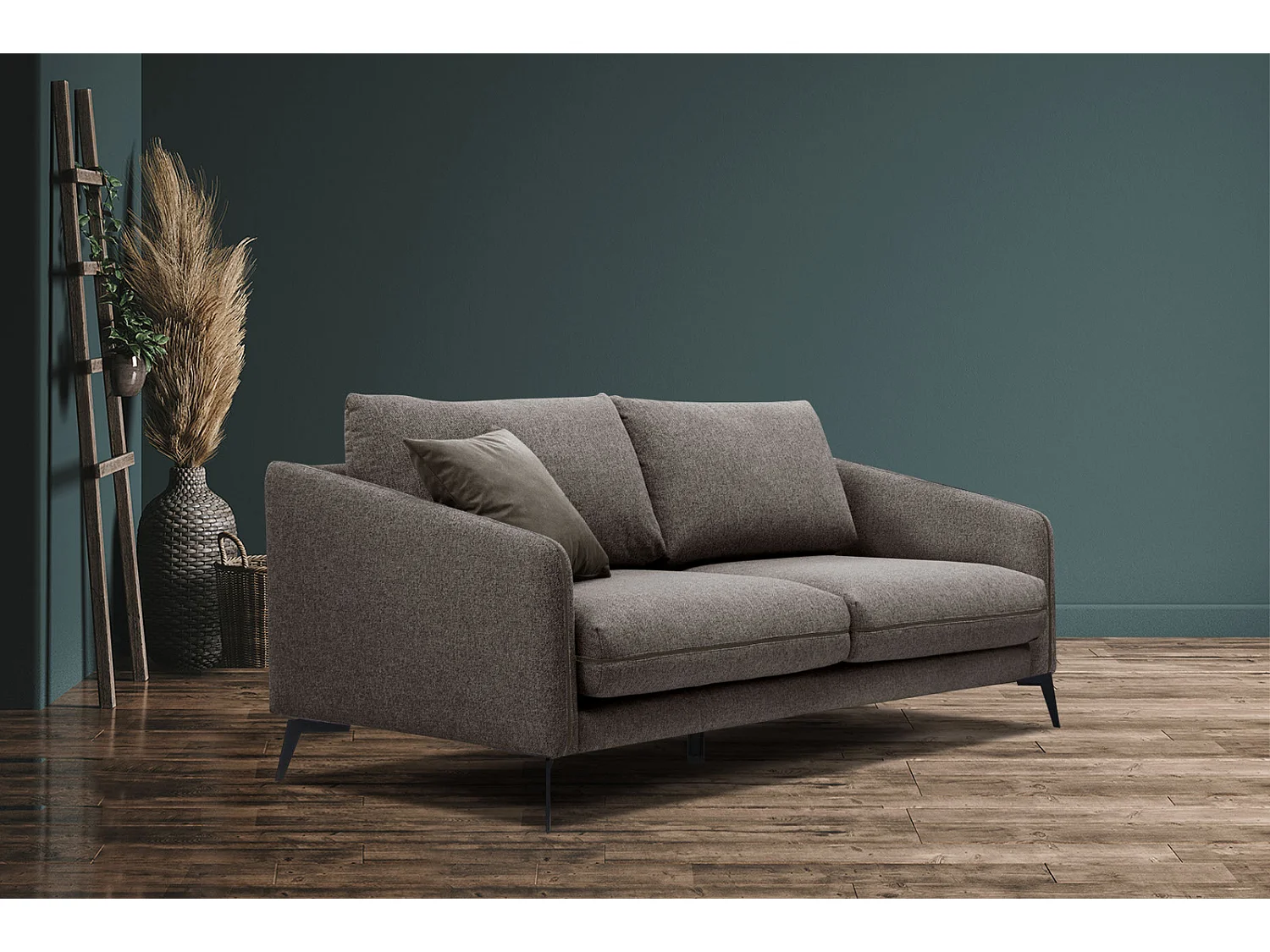 SOGEL Sofa 2,5-Sitzer, dunkelbraun