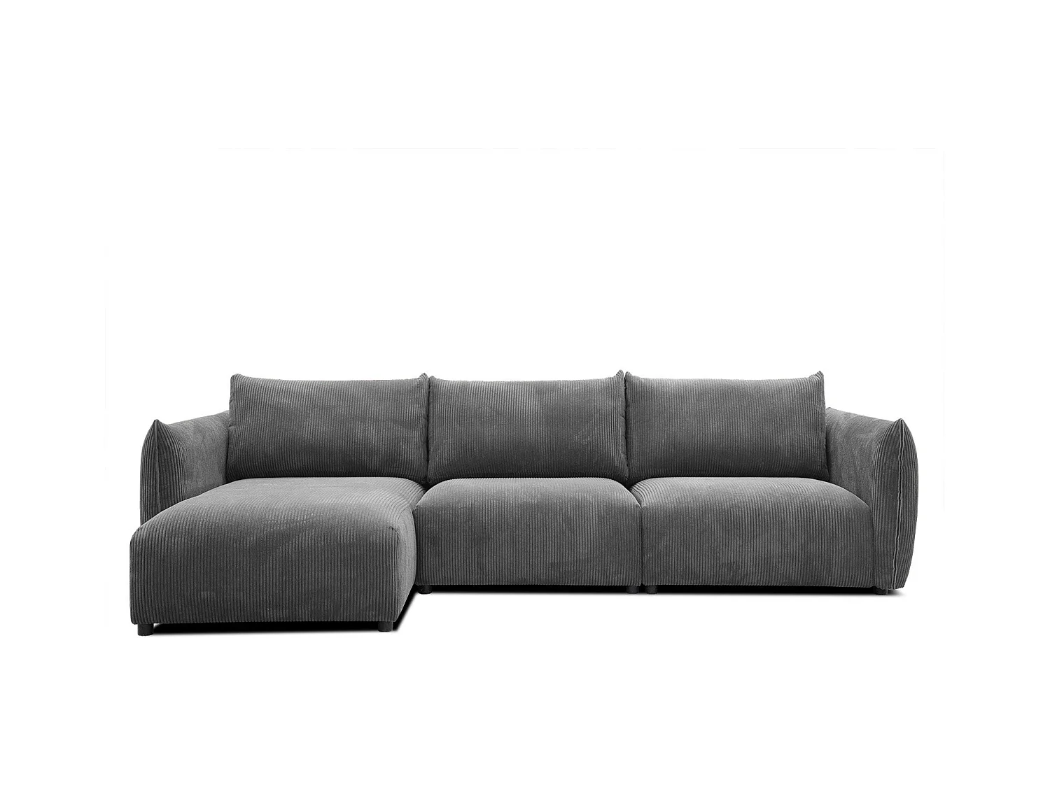 Canapé d'angle 4 places tissu gris foncé - TAUER