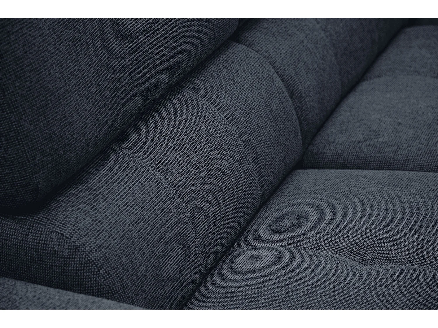 Canapé d'angle droit 5 places tissu bleu - Fiero