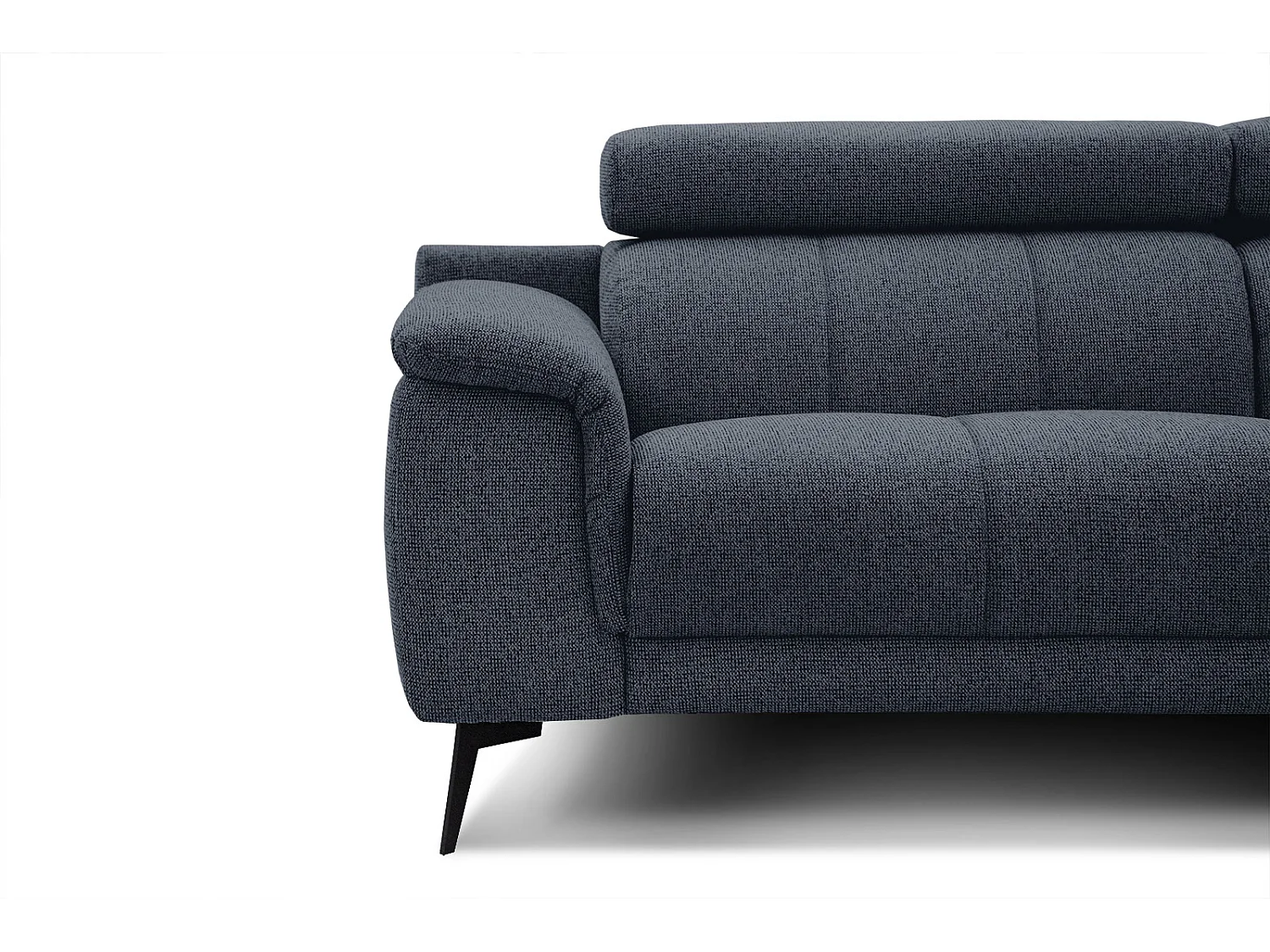 Canapé d'angle droit 5 places tissu bleu - Fiero