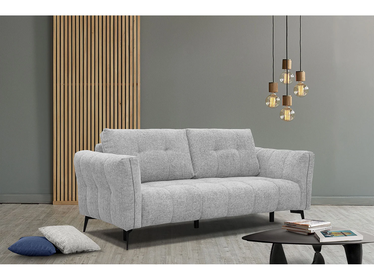 KALMER Sofa 2,5-Sitzer, hellgrau