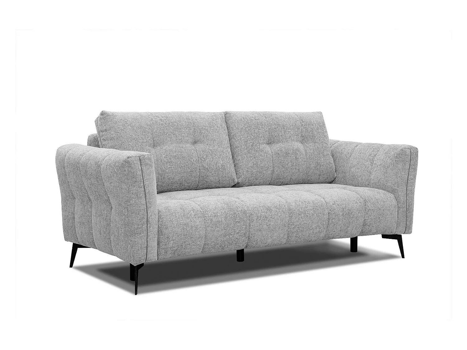 Canapé droit 3 places tissu gris clair - Kalmer