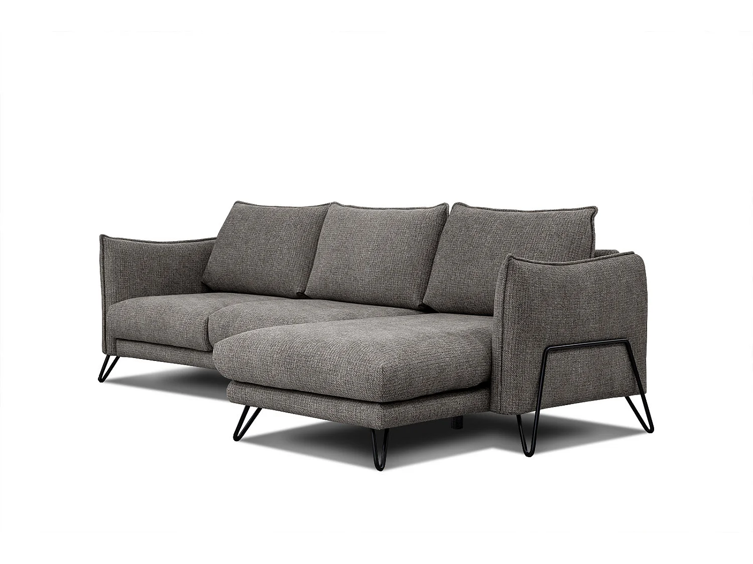 HOSTEN Ecksofa 4-Sitzer rechts, braun