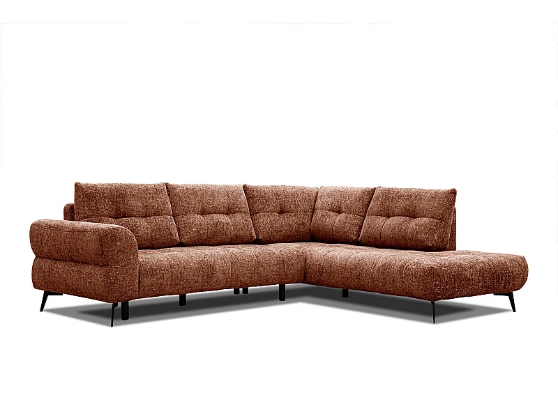 SALVINI Ecksofa 5-Sitzer rechts, dunkelorange