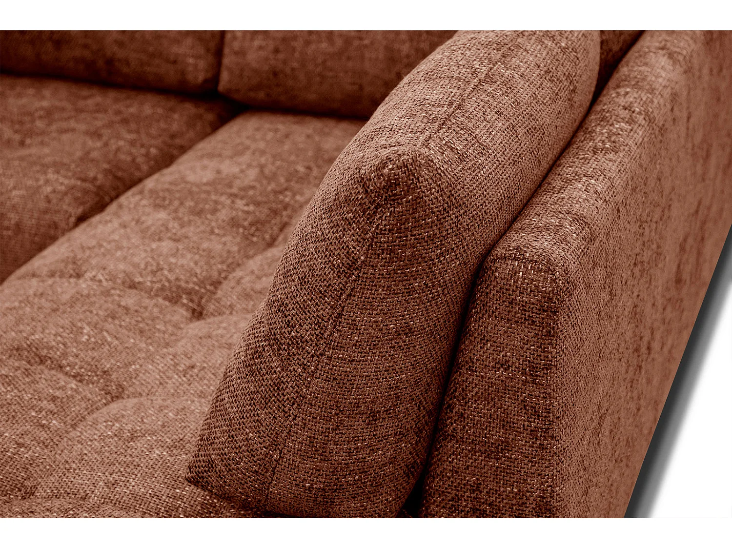 SALVINI Ecksofa 5-Sitzer rechts, dunkelorange