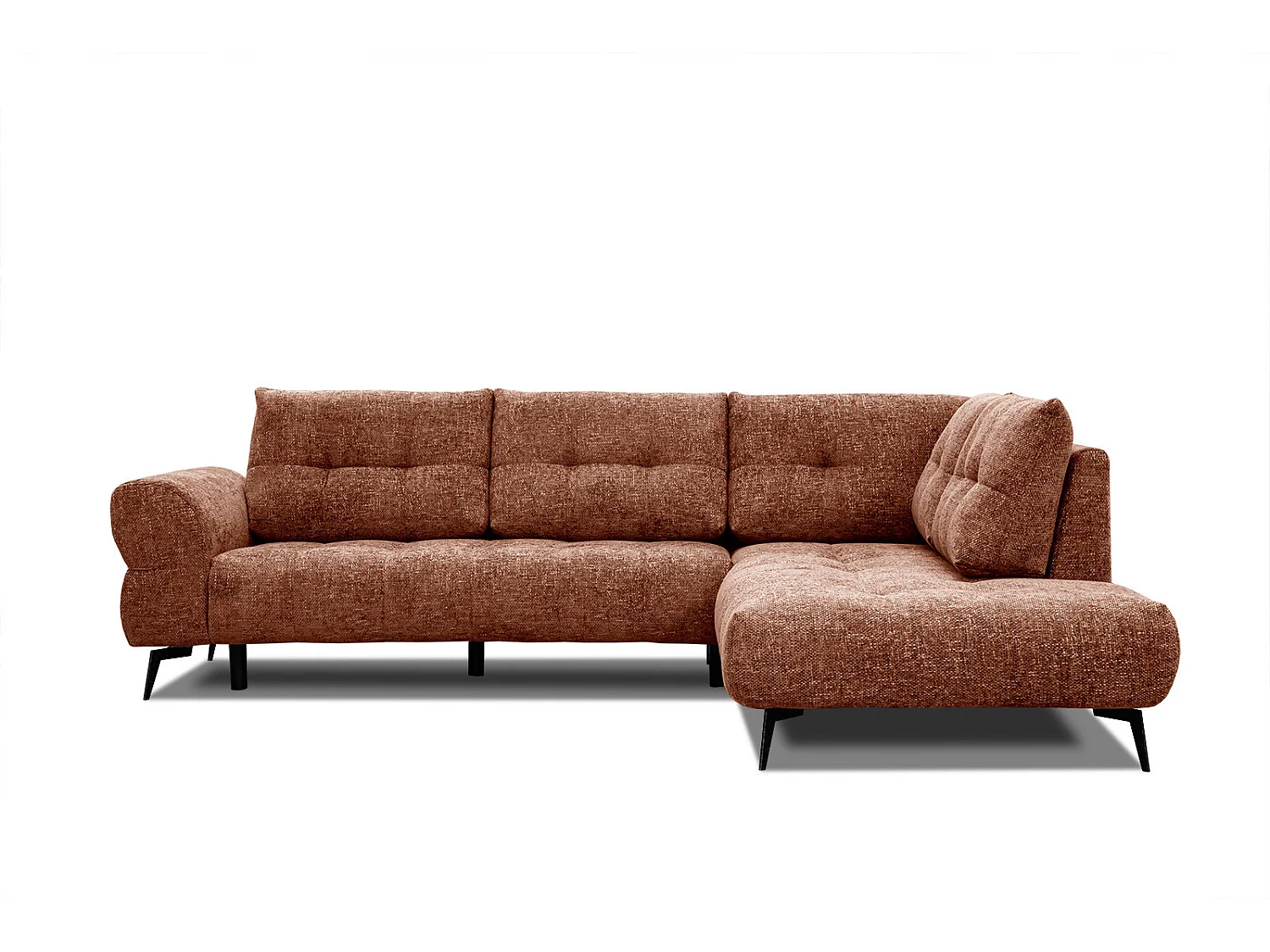 SALVINI Ecksofa 5-Sitzer rechts, dunkelorange