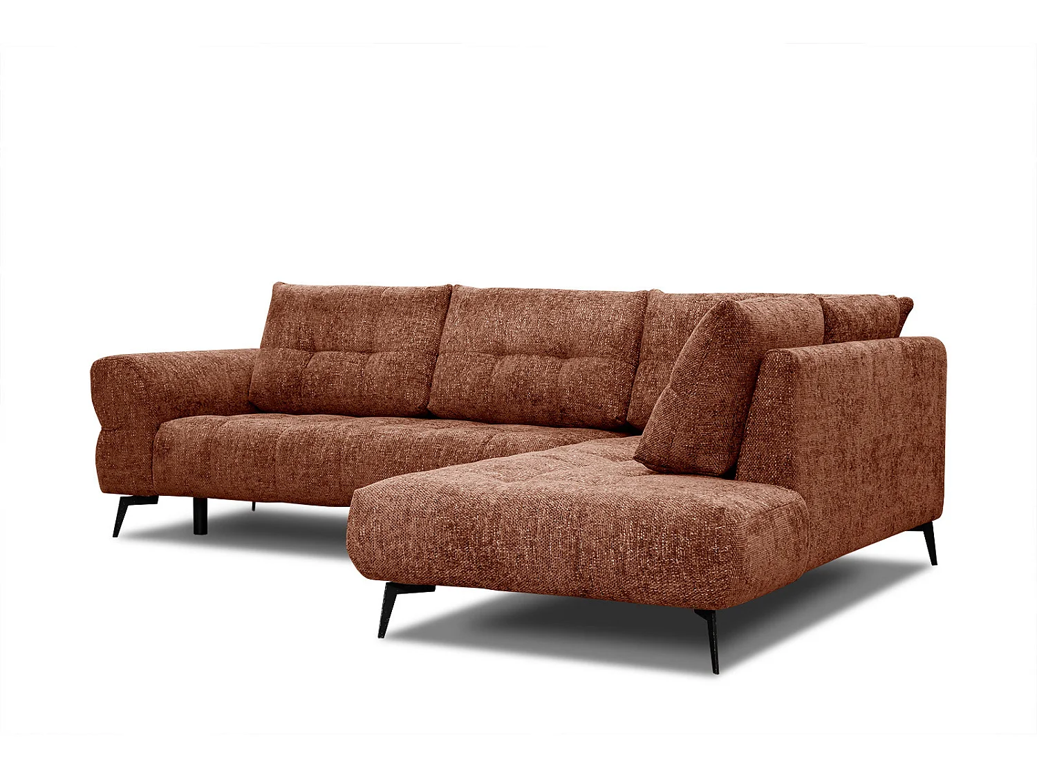 SALVINI Ecksofa 5-Sitzer rechts, dunkelorange