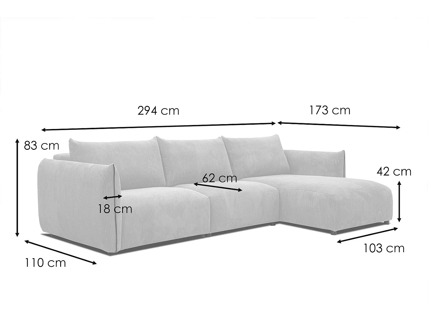 TAUER Ecksofa 5-Sitzer rechts, altrosa