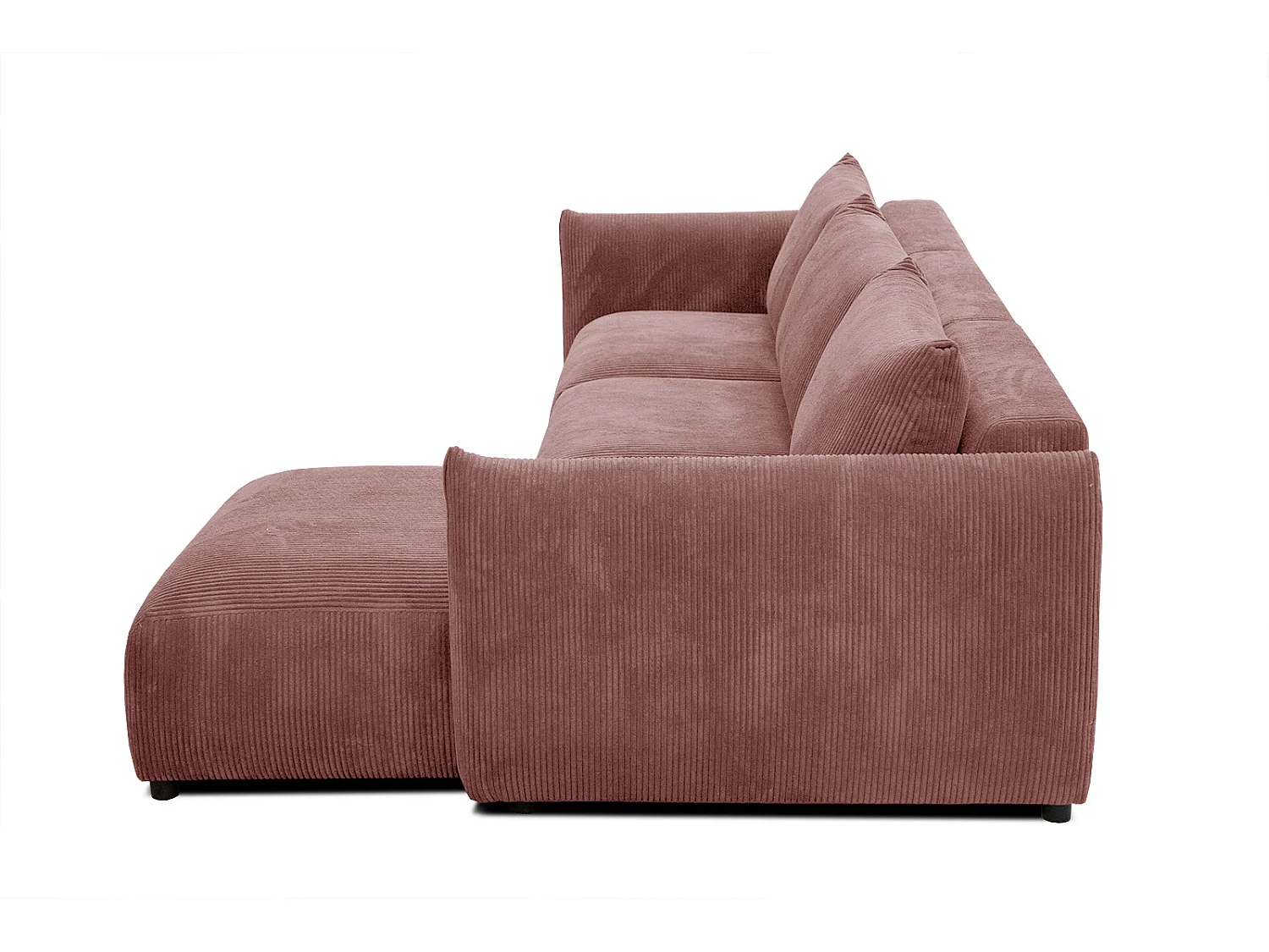 TAUER Ecksofa 5-Sitzer rechts, altrosa