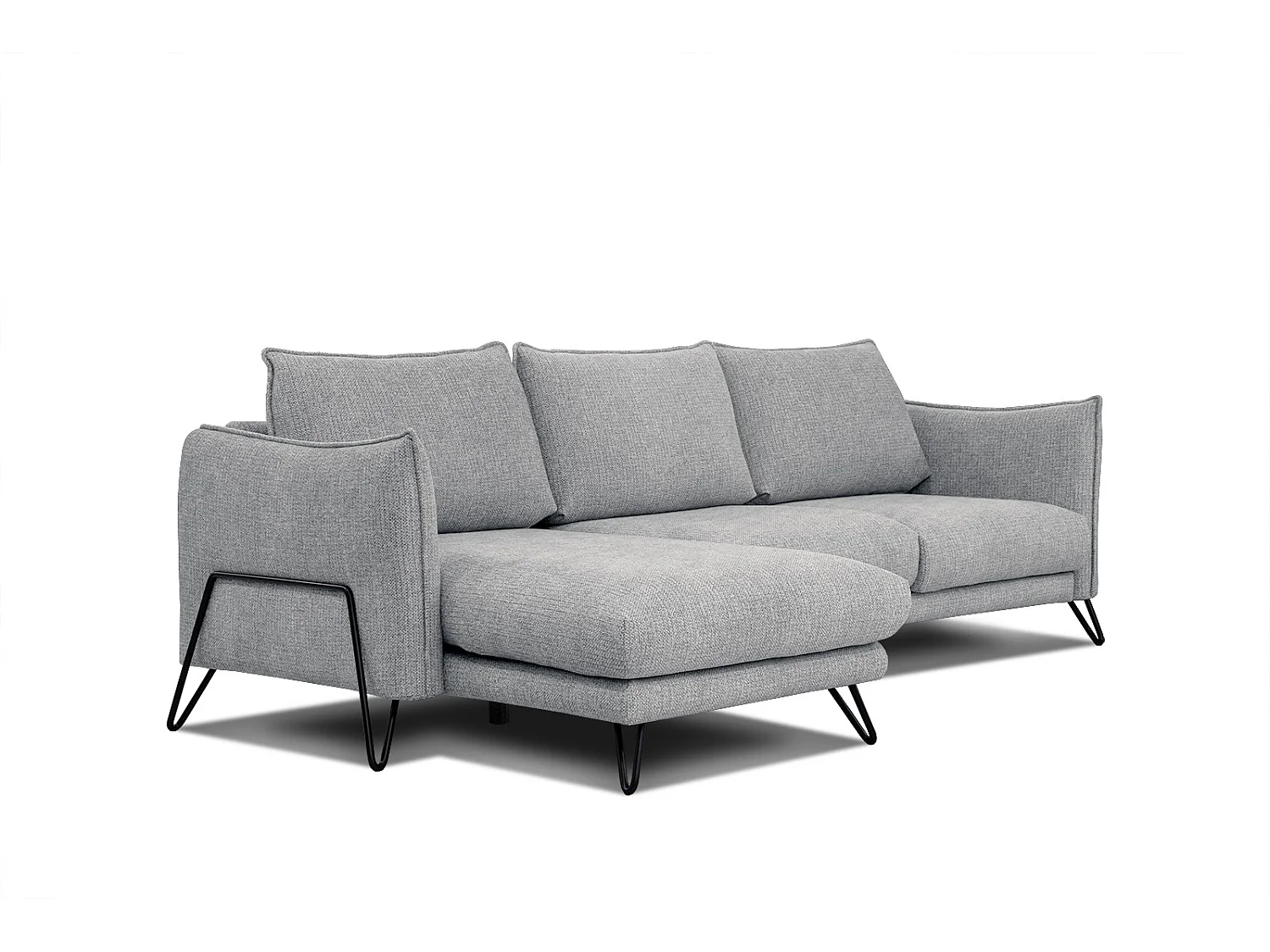 HOSTEN Ecksofa 4-Sitzer links, grau