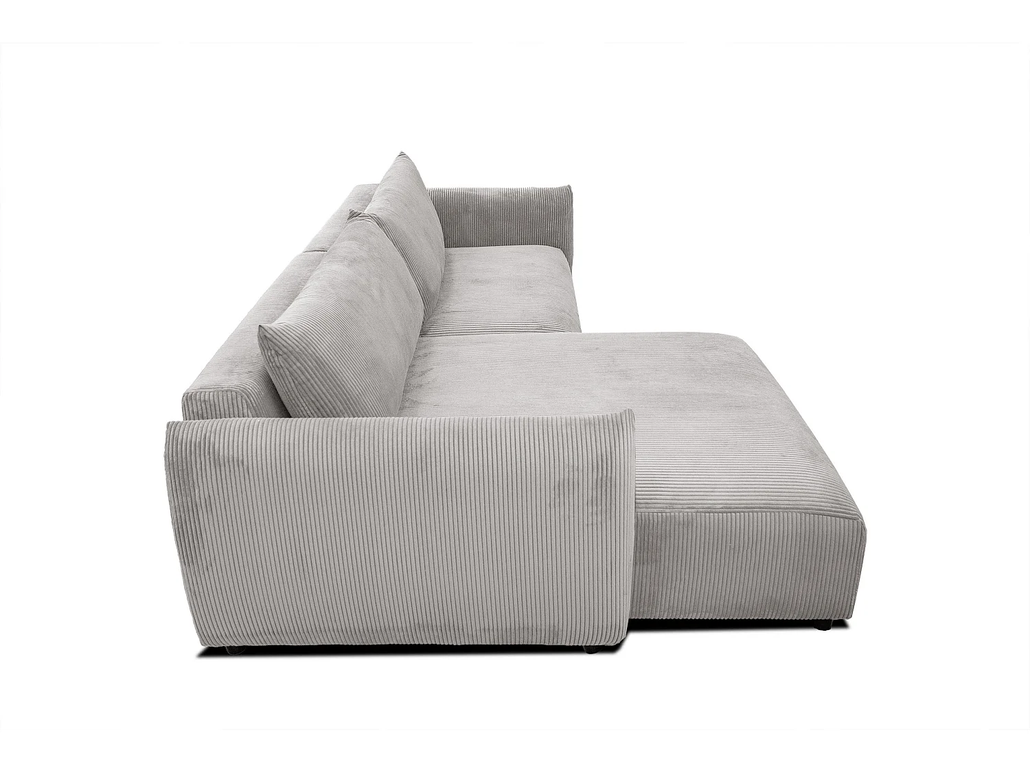 Canapé d'angle gauche 4 places tissu blanc perle - TAUER