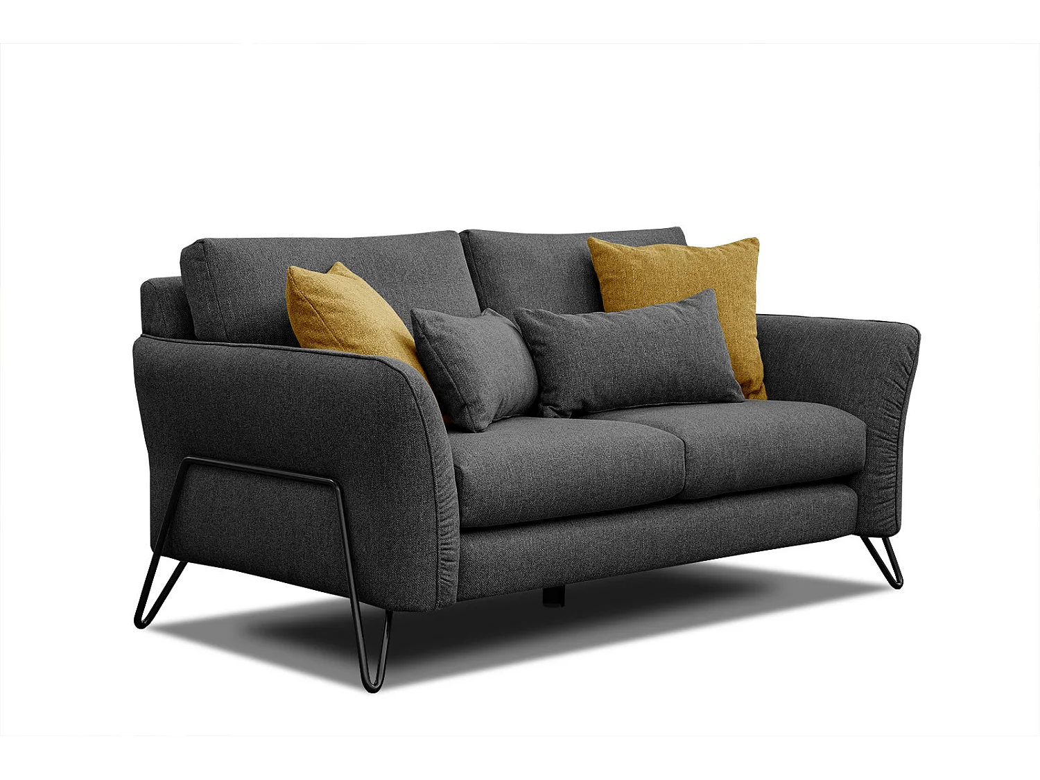 LOREM Sofa 2-Sitzer, schwarz