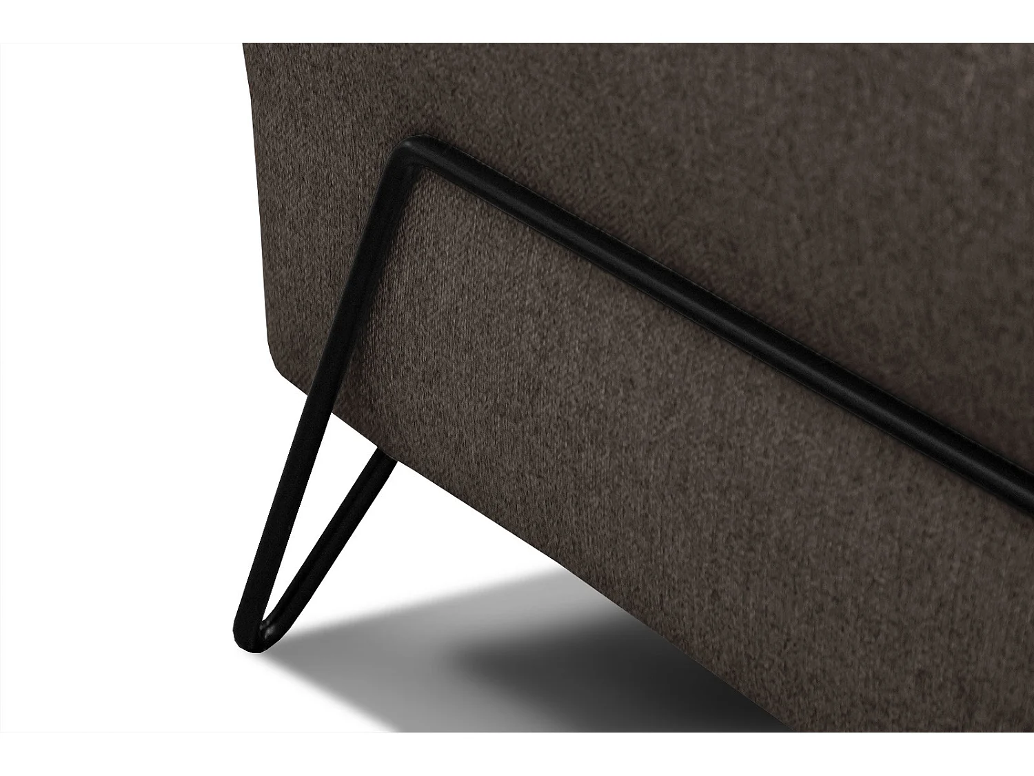 Canapé droit 2 places tissu marron LOREM