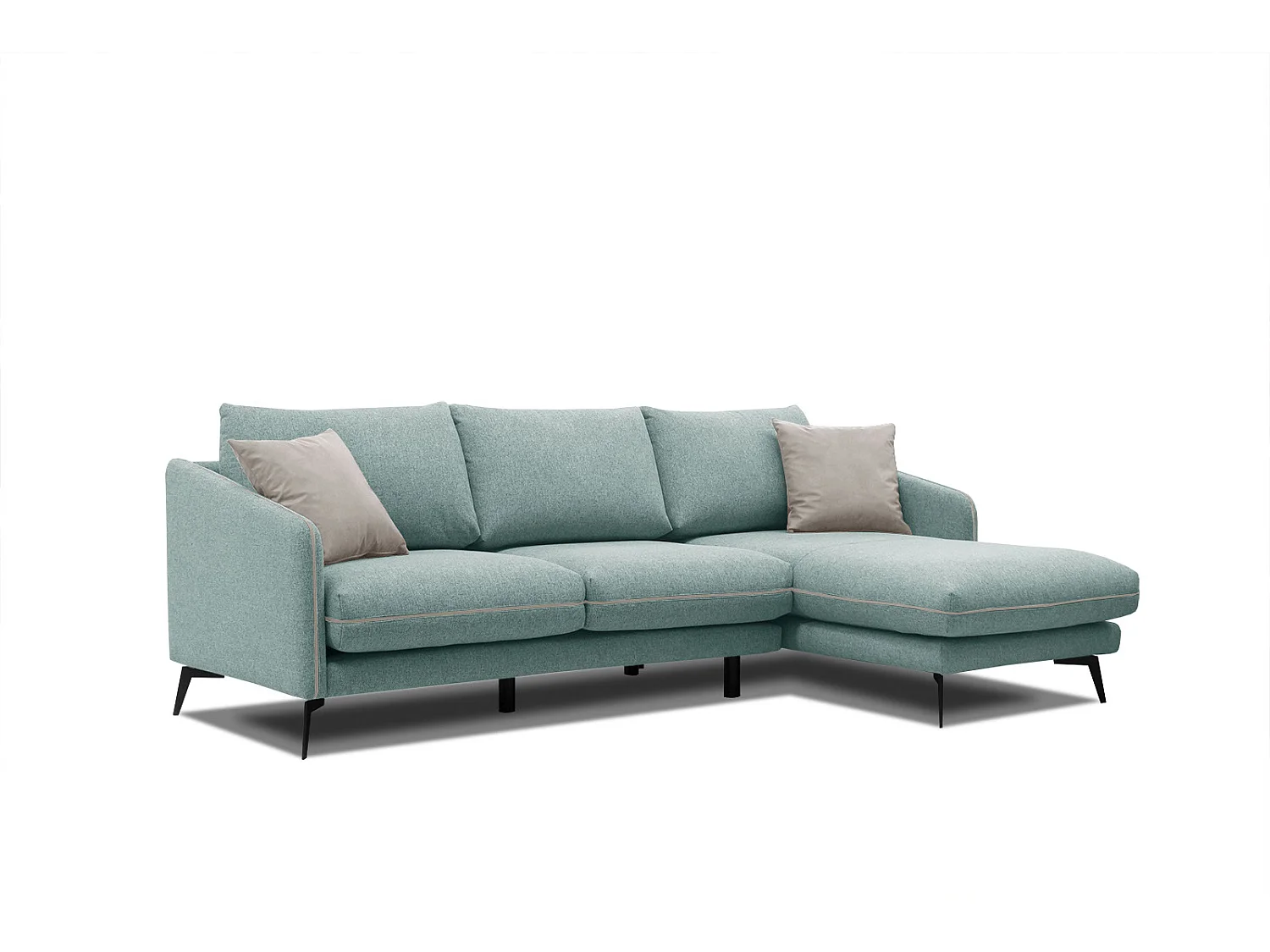 SOGEL Ecksofa 4-Sitzer rechts, minzegrün