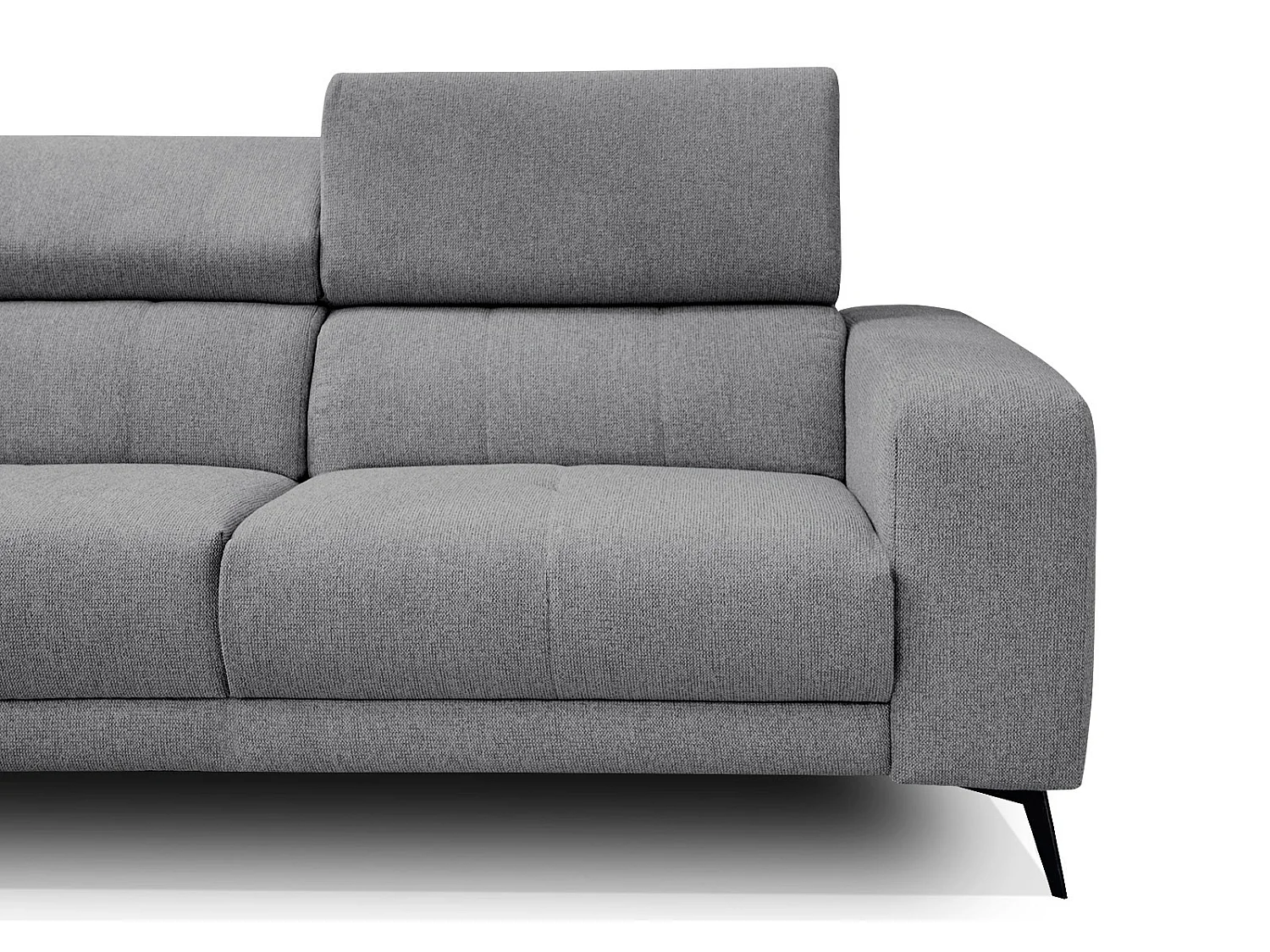 MORELLO Ecksofa 5-Sitzer links mit verstellbare Kopfstützen, grau