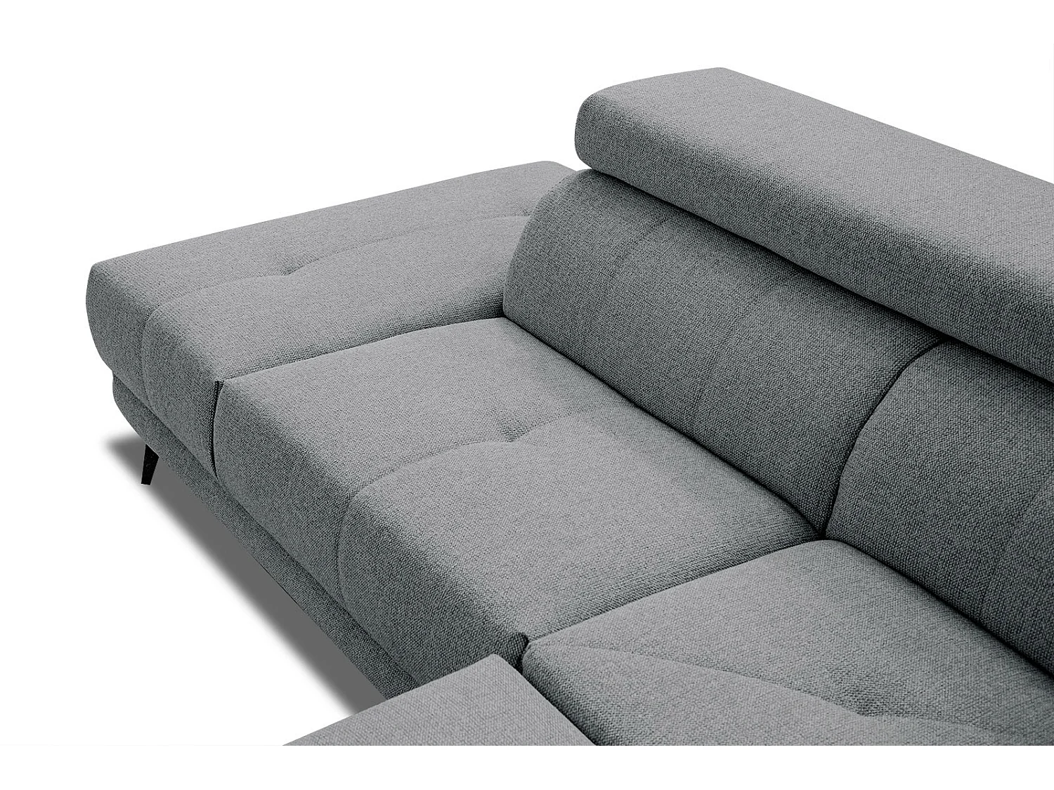 MORELLO Ecksofa 5-Sitzer links mit verstellbare Kopfstützen, grau