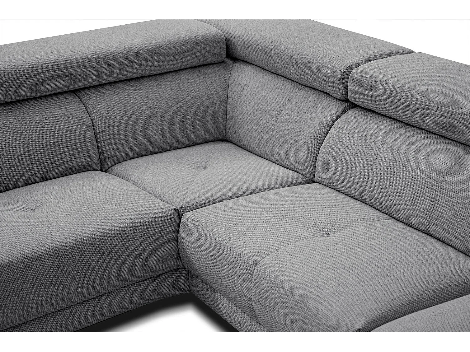 MORELLO Ecksofa 5-Sitzer links mit verstellbare Kopfstützen, grau