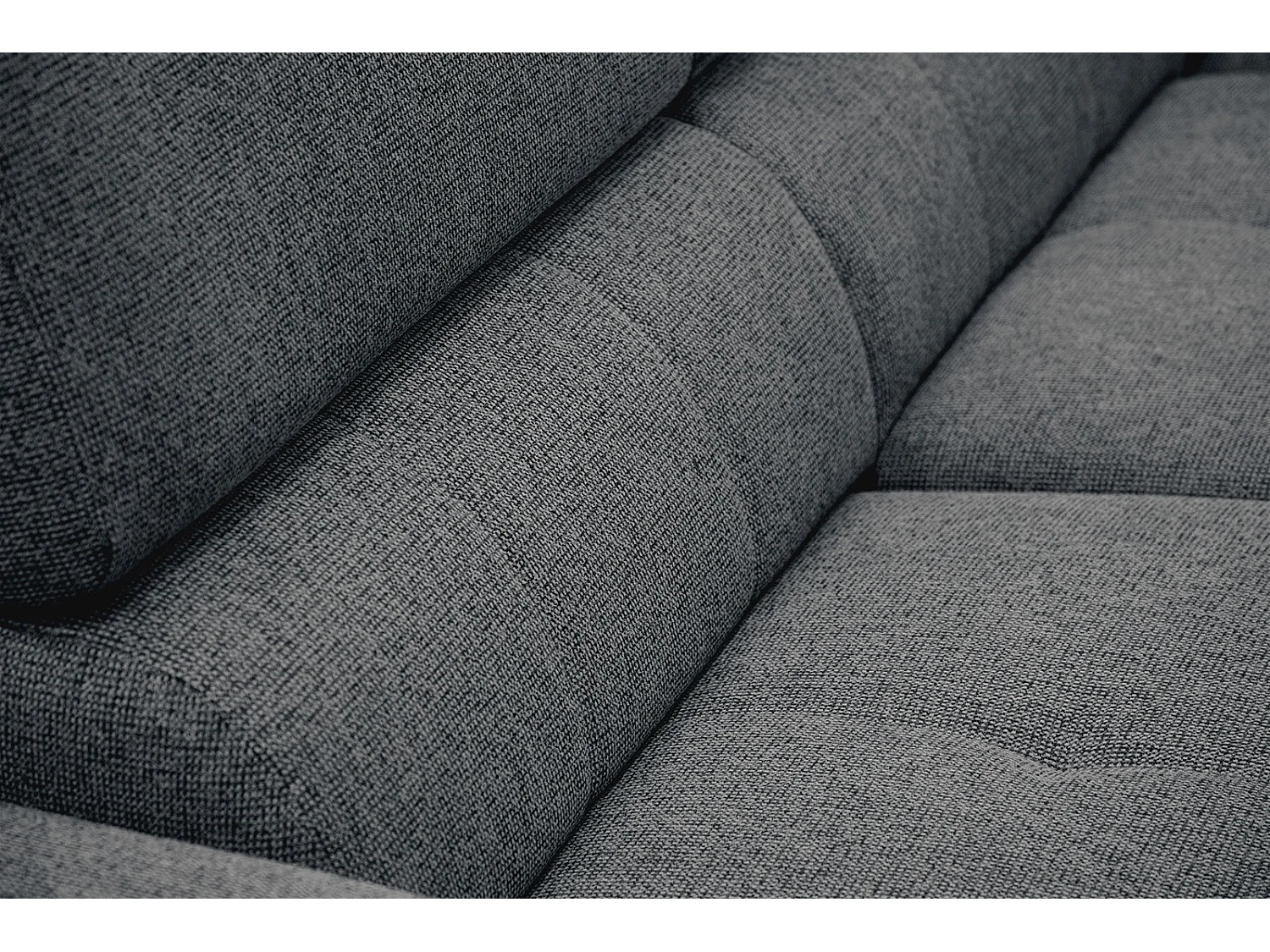 Canapé d'angle droit 5 places tissu gris - Fiero