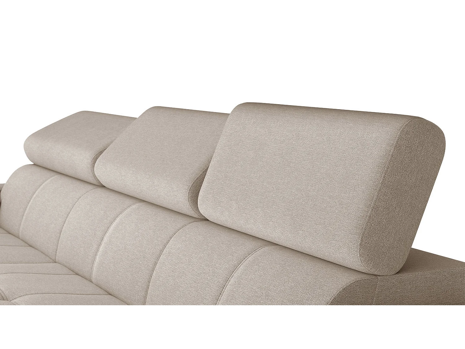 TAUNUS Ecksofa 4-Sitzer links mit verstellbare Kopfstützen, beige