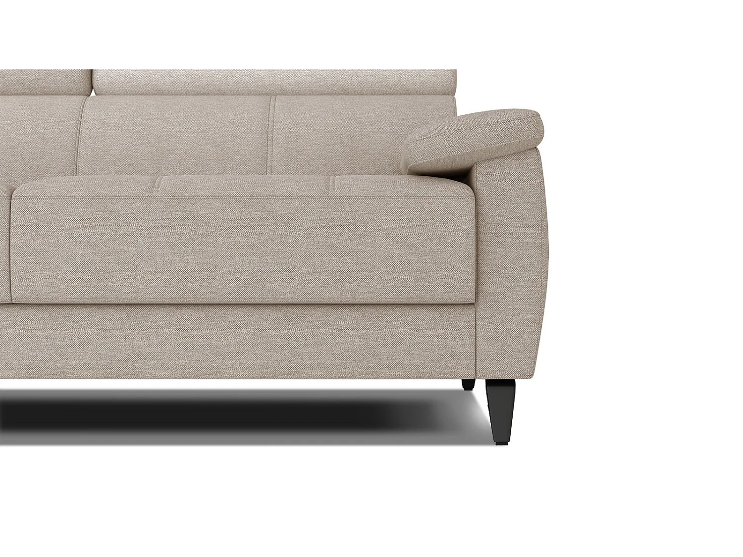 TAUNUS Ecksofa 4-Sitzer links mit verstellbare Kopfstützen, beige