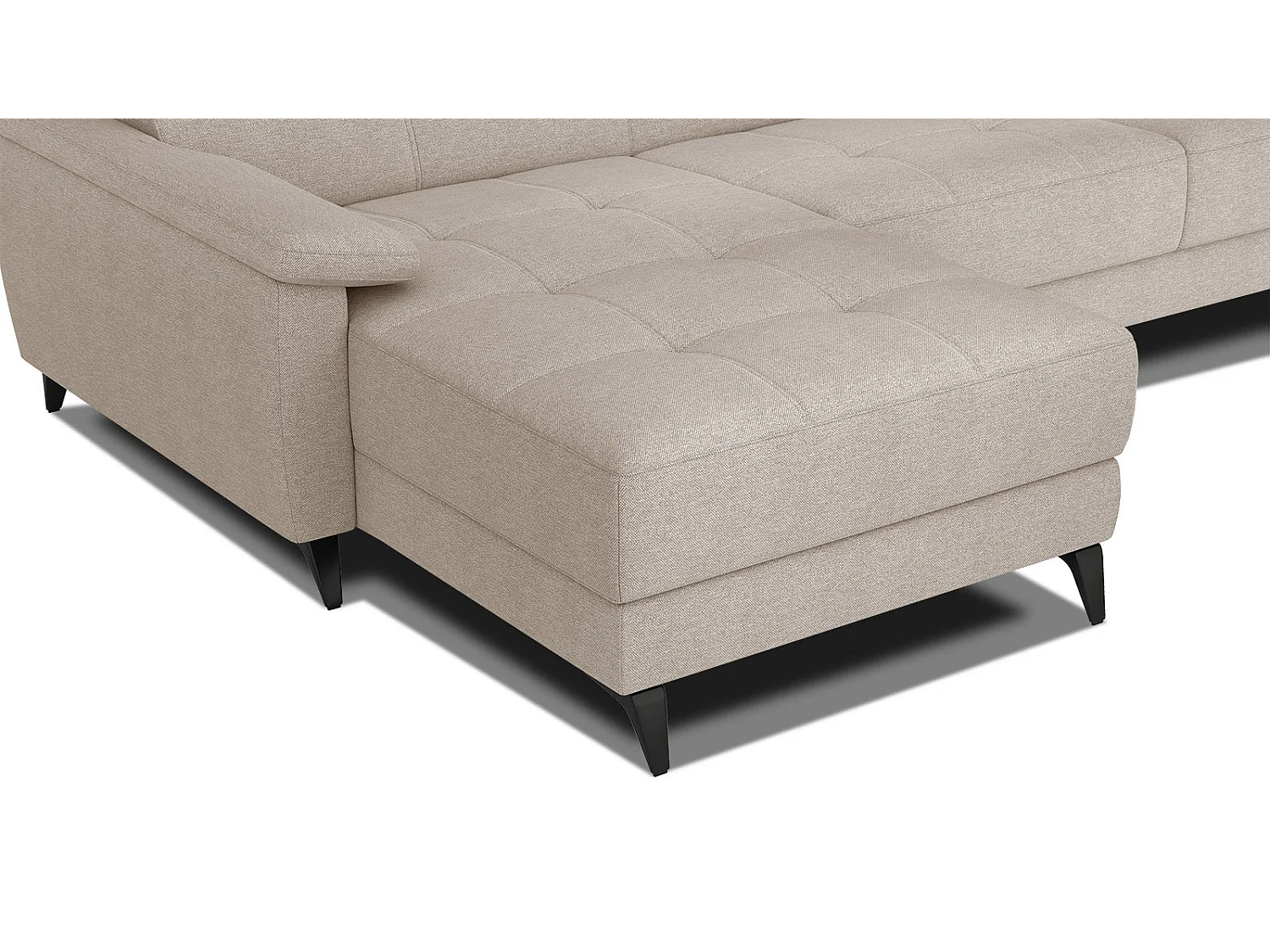 TAUNUS Ecksofa 4-Sitzer links mit verstellbare Kopfstützen, beige