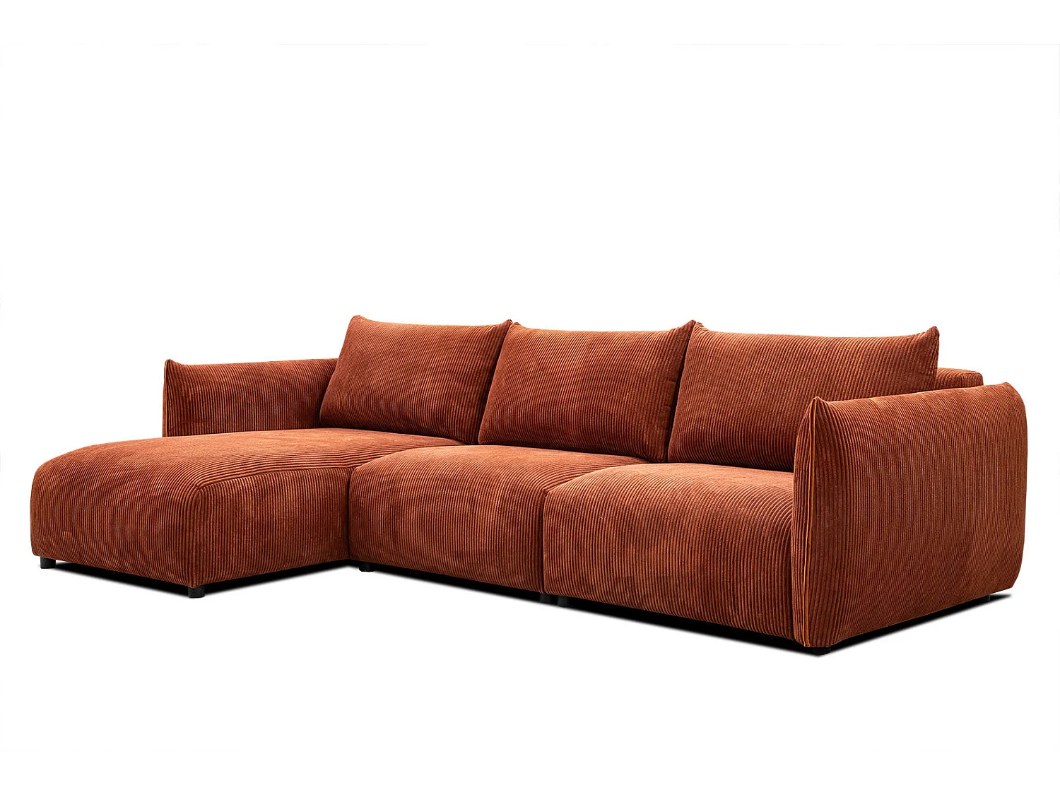 TAUER Ecksofa 5-Sitzer links, orange