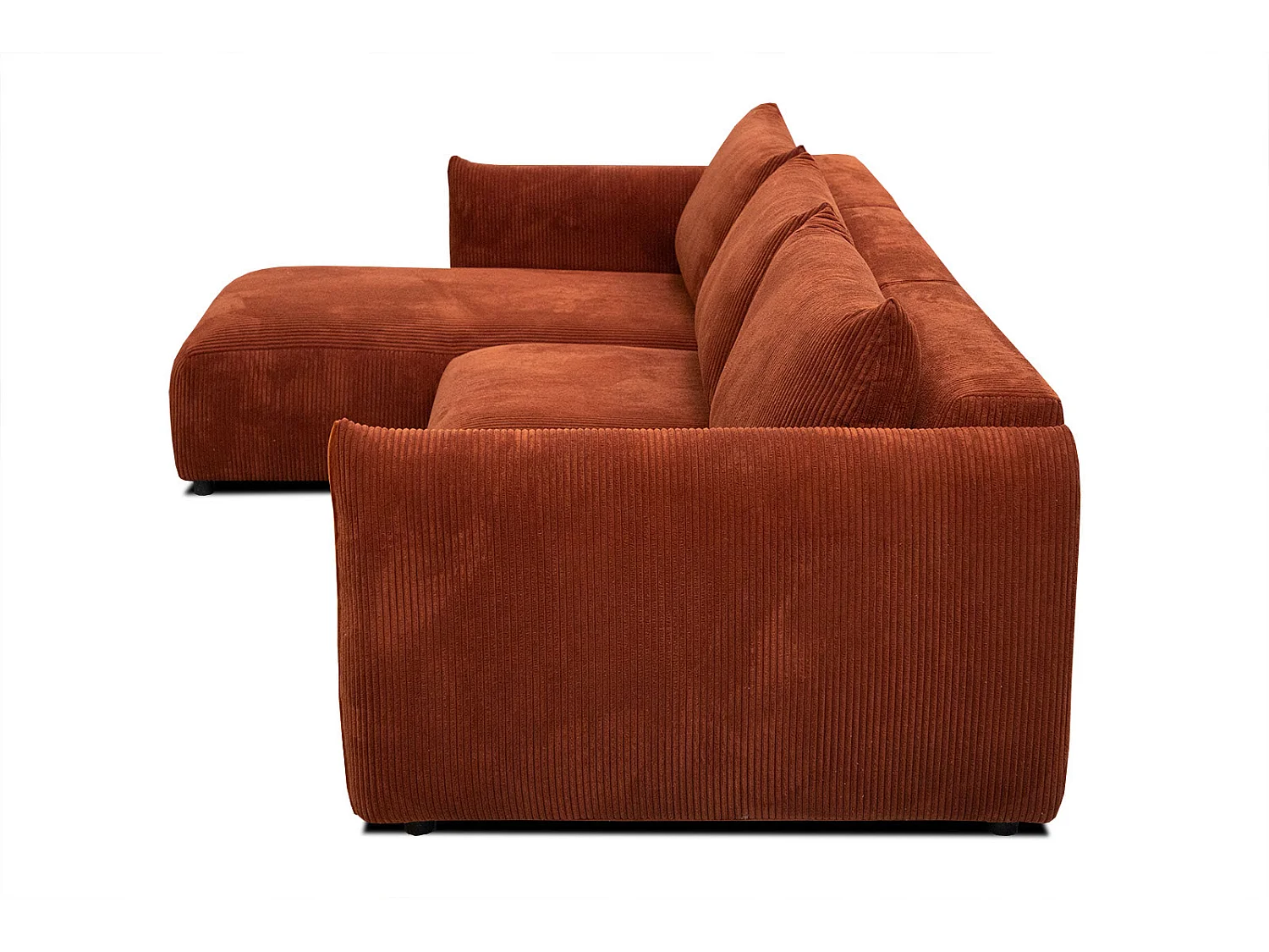 TAUER Ecksofa 5-Sitzer links, orange