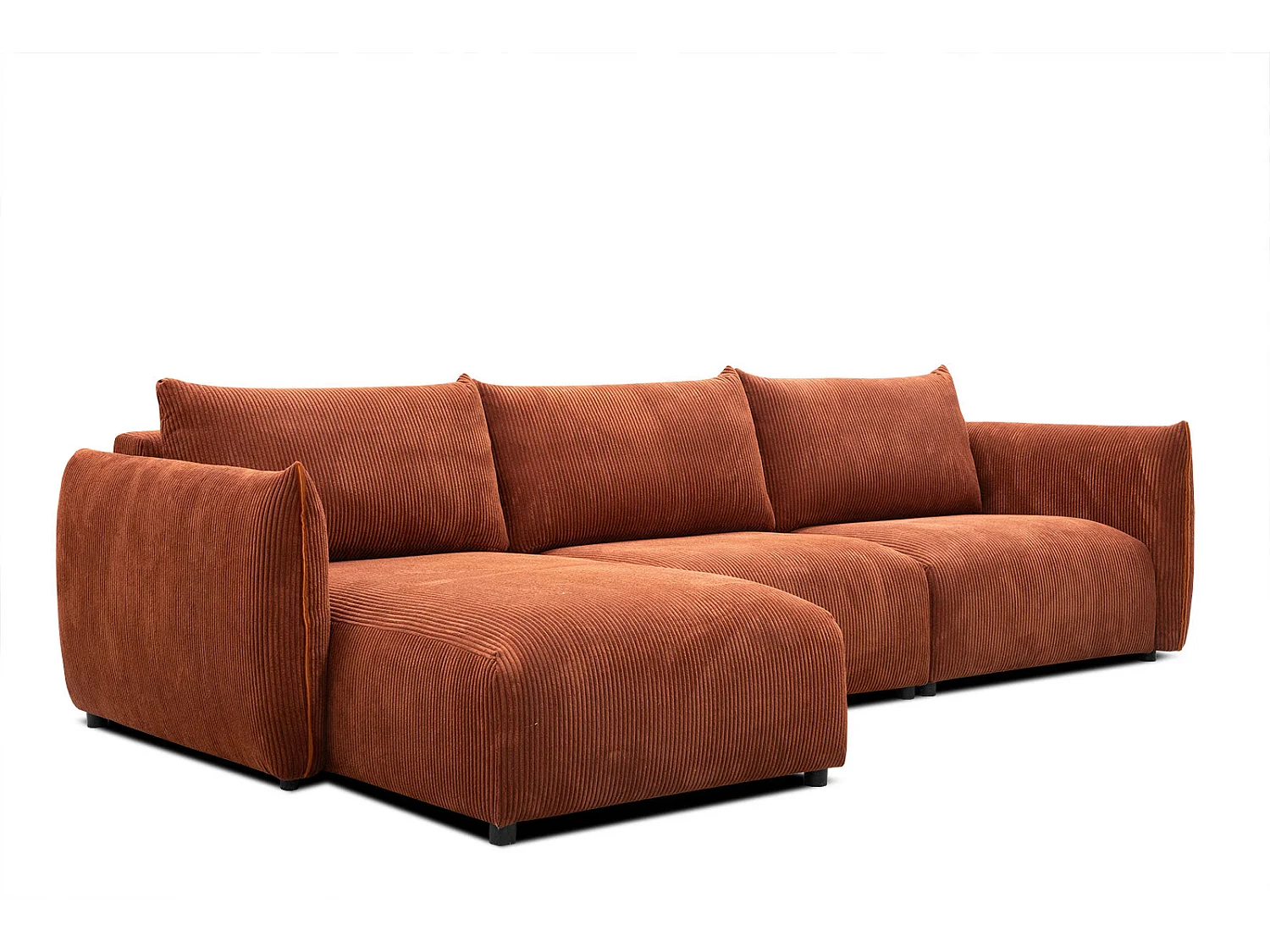 TAUER Ecksofa 5-Sitzer links, orange