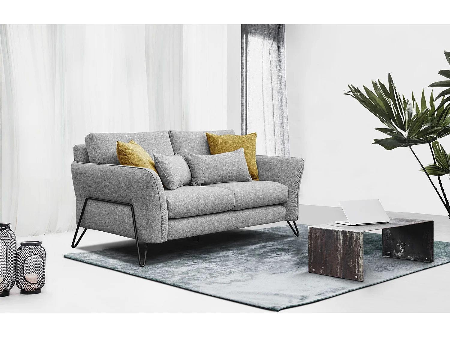 LOREM Sofa 2-Sitzer, grau