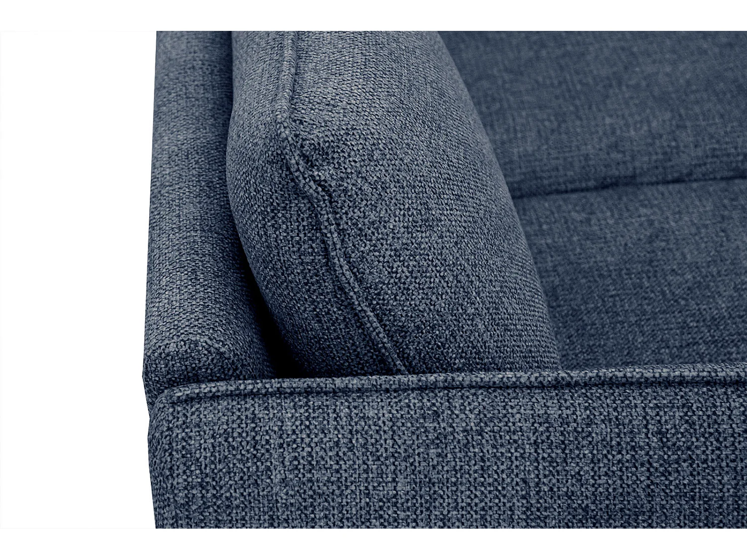 Canapé d'angle droit 4 places tissu bleu  HOSTEN