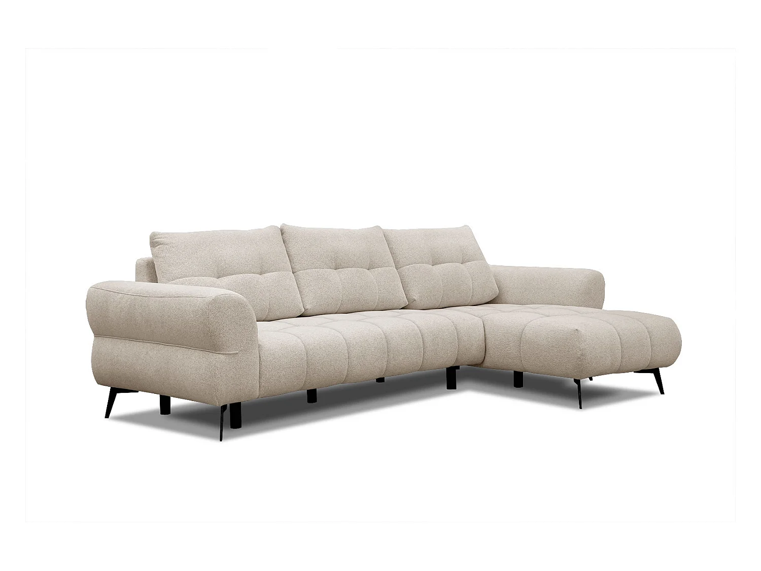 Canapé d'angle droit Salvini 4 places tissu beige
