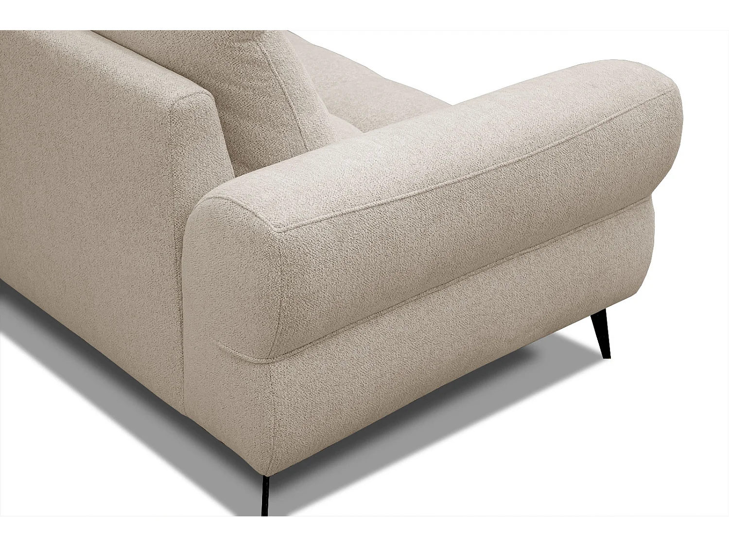 Canapé d'angle droit Salvini 4 places tissu beige