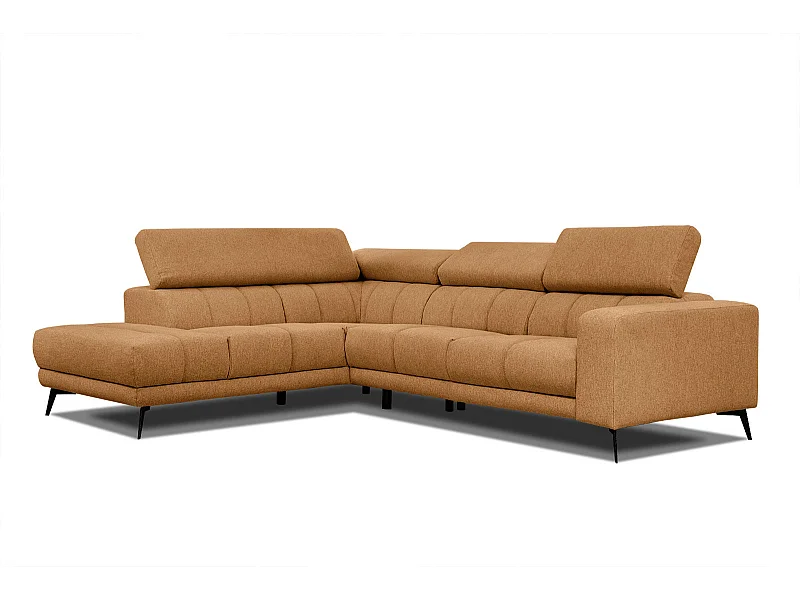 MORELLO Ecksofa 5-Sitzer links mit verstellbare Kopfstützen, orange