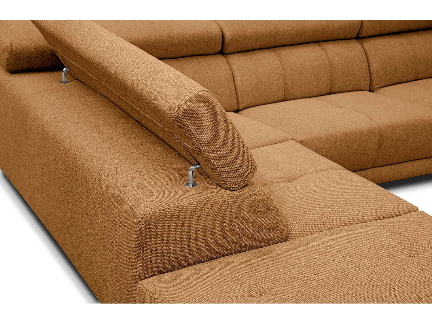 MORELLO Ecksofa 5-Sitzer links mit verstellbare Kopfstützen, orange