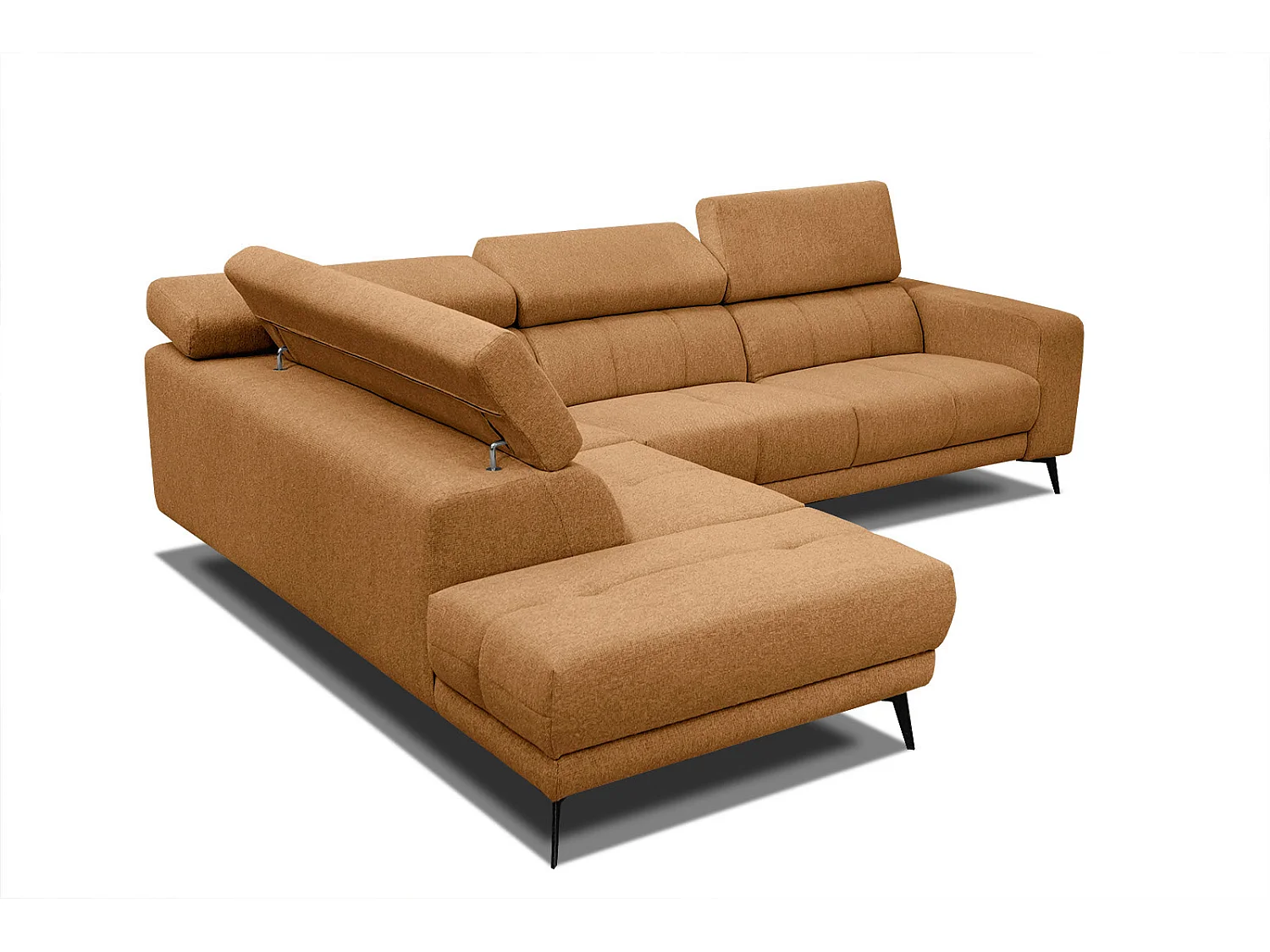 MORELLO Ecksofa 5-Sitzer links mit verstellbare Kopfstützen, orange