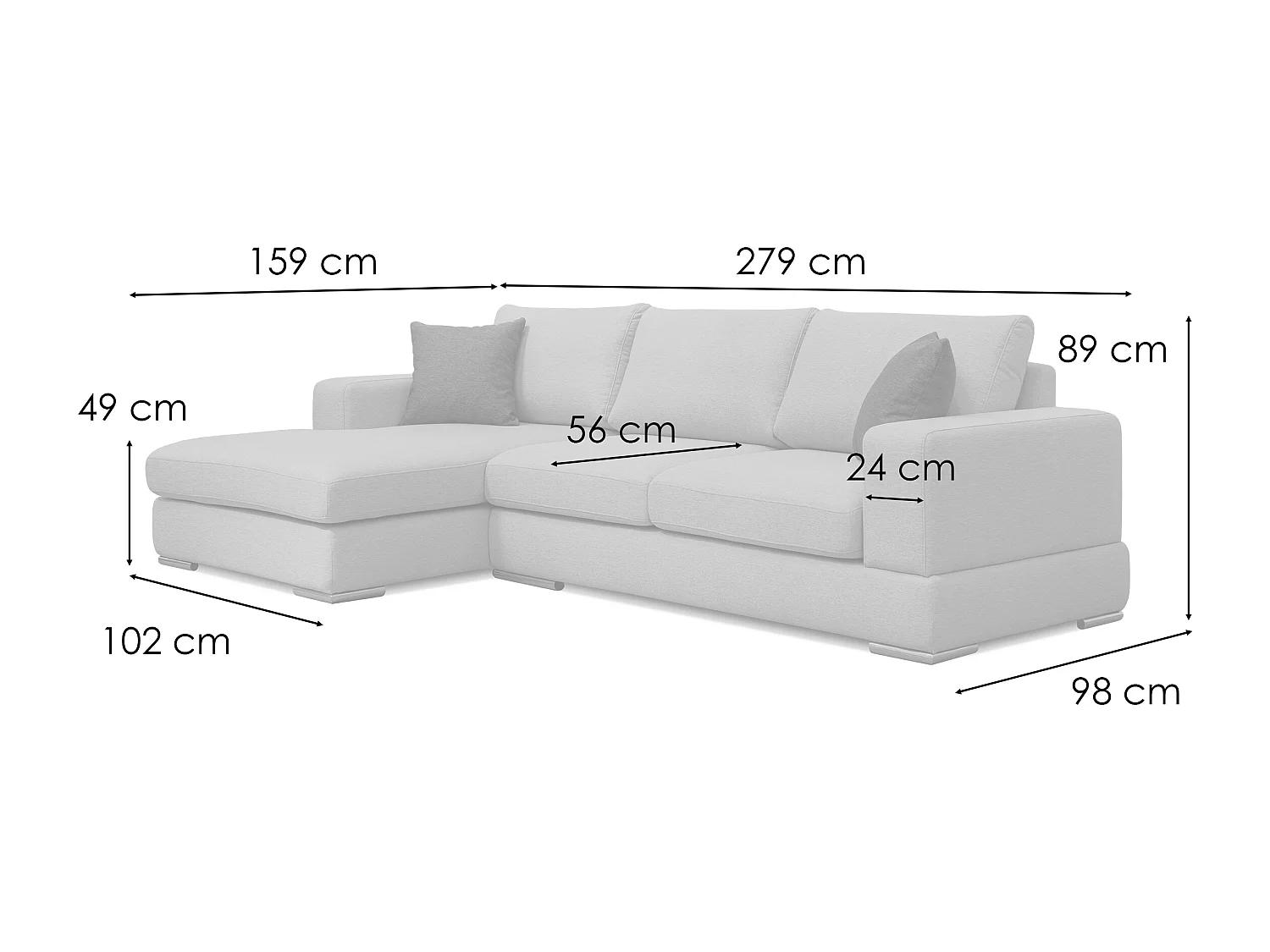 OTTO Ecksofa 4-Sitzer links, bordeaux