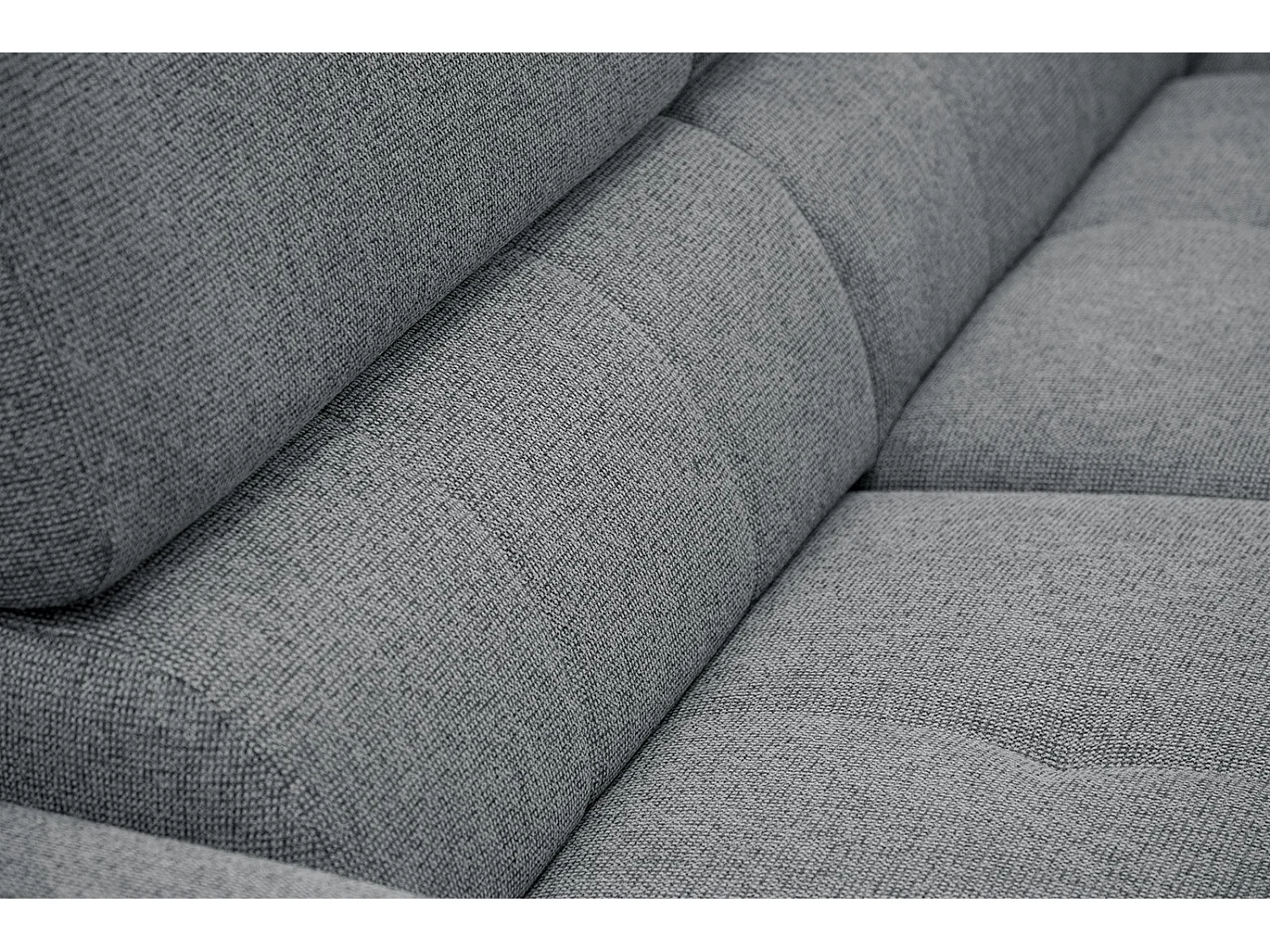 Canapé d'angle droit 5 places tissu gris moyen - Fiero