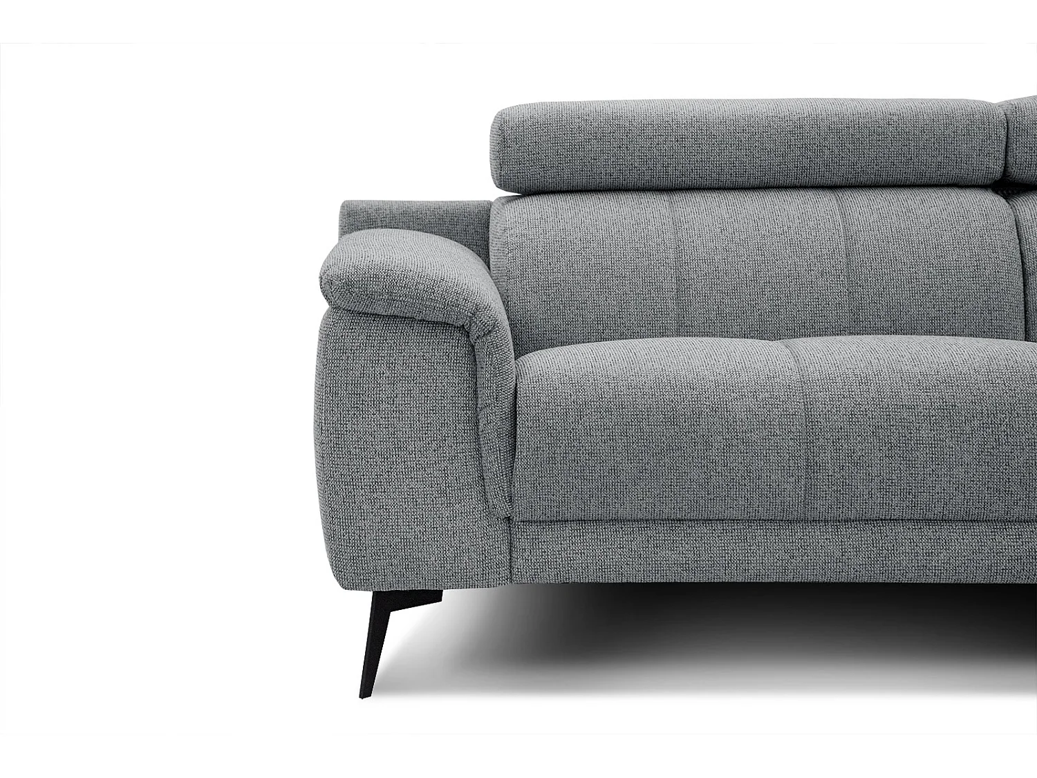 Canapé d'angle droit 5 places tissu gris moyen - Fiero