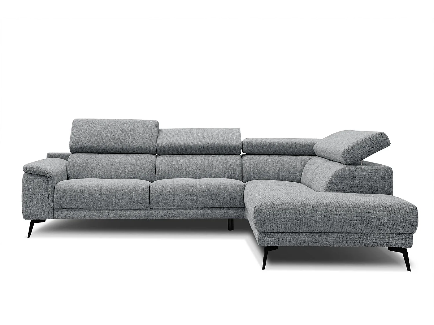 Canapé d'angle 5 places en tissu gris FIERO
