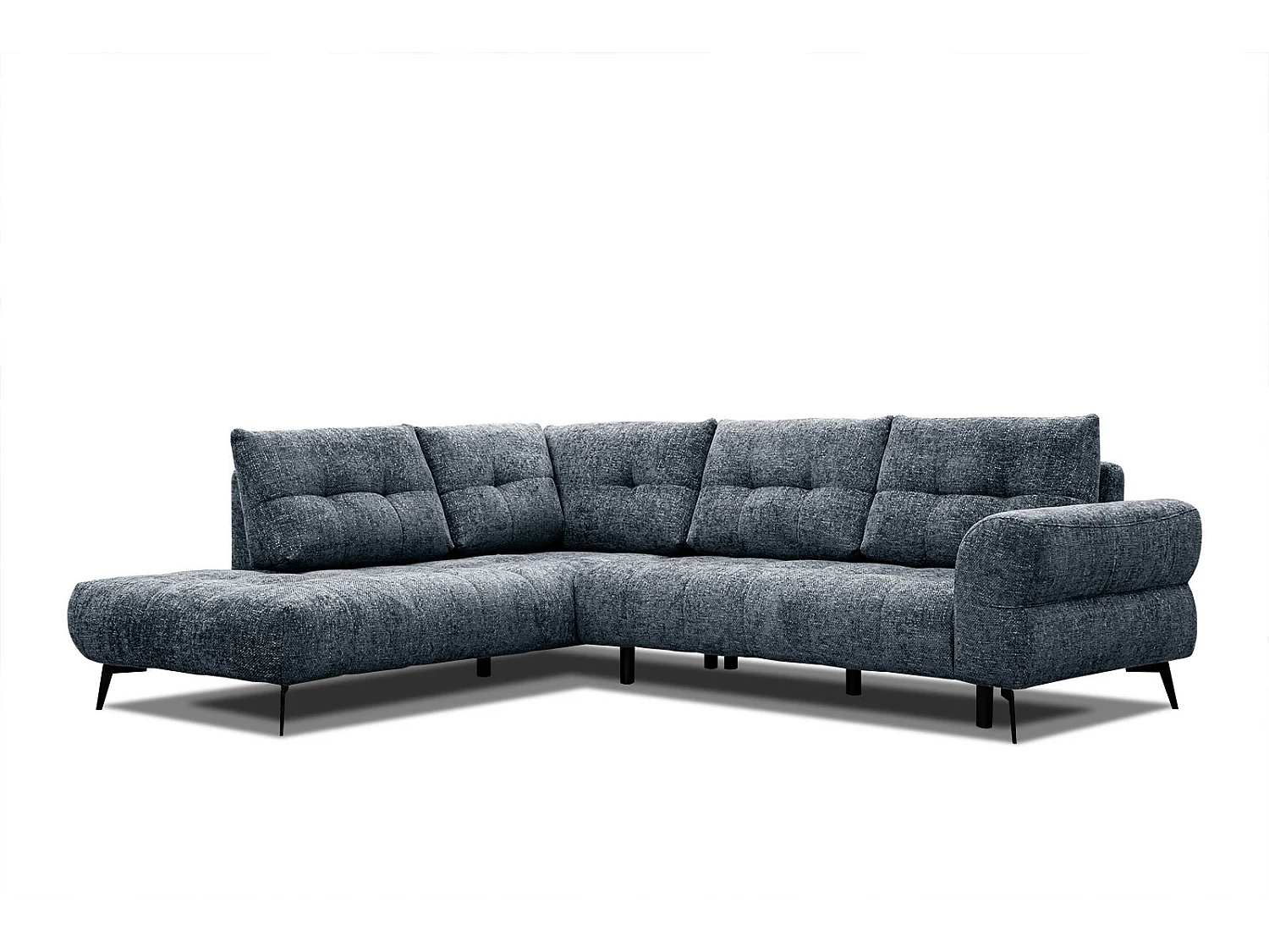 SALVINI Ecksofa 5-Sitzer links, marineblau