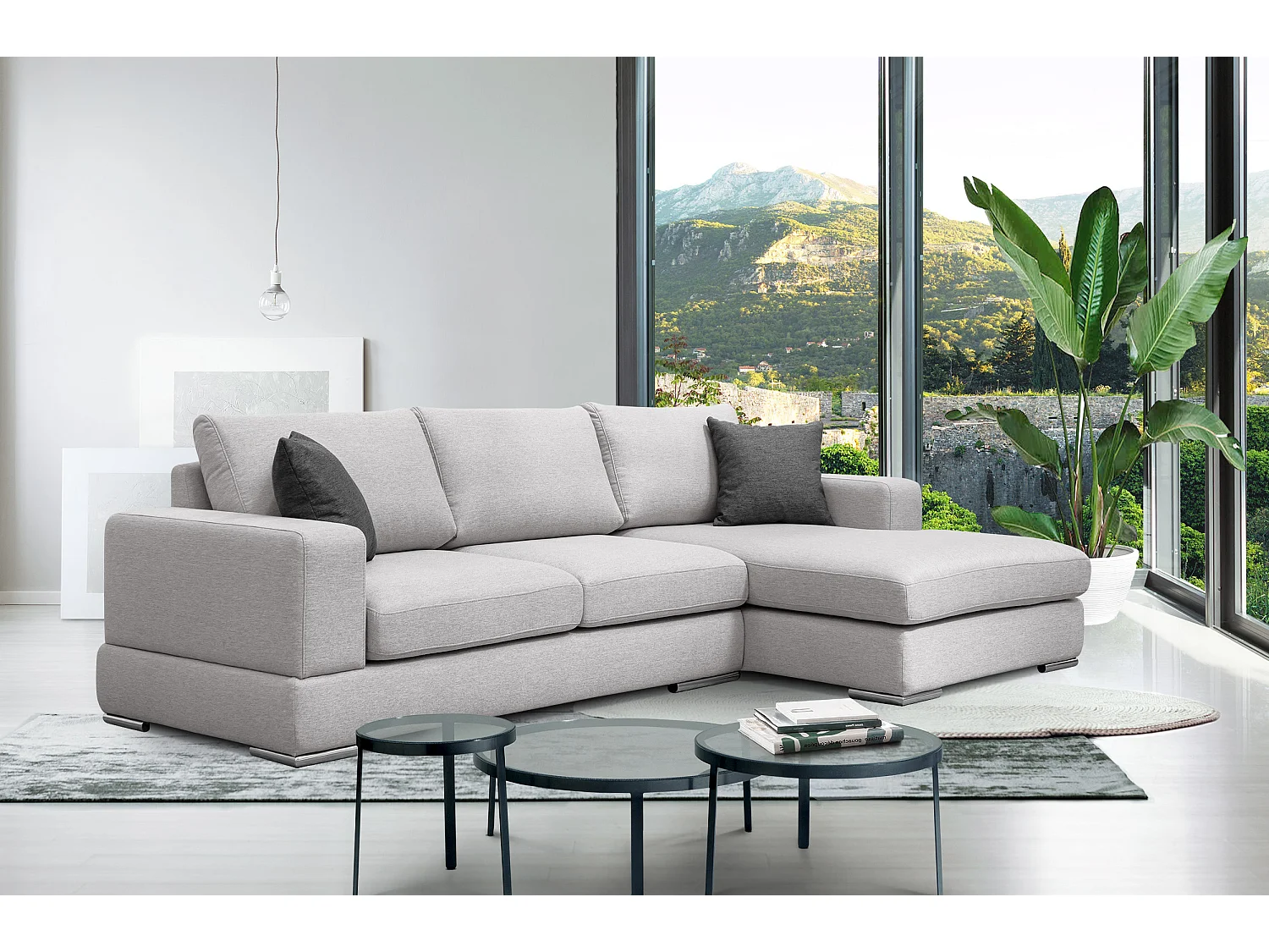 OTTO Ecksofa 4-Sitzer rechts, hellgrau