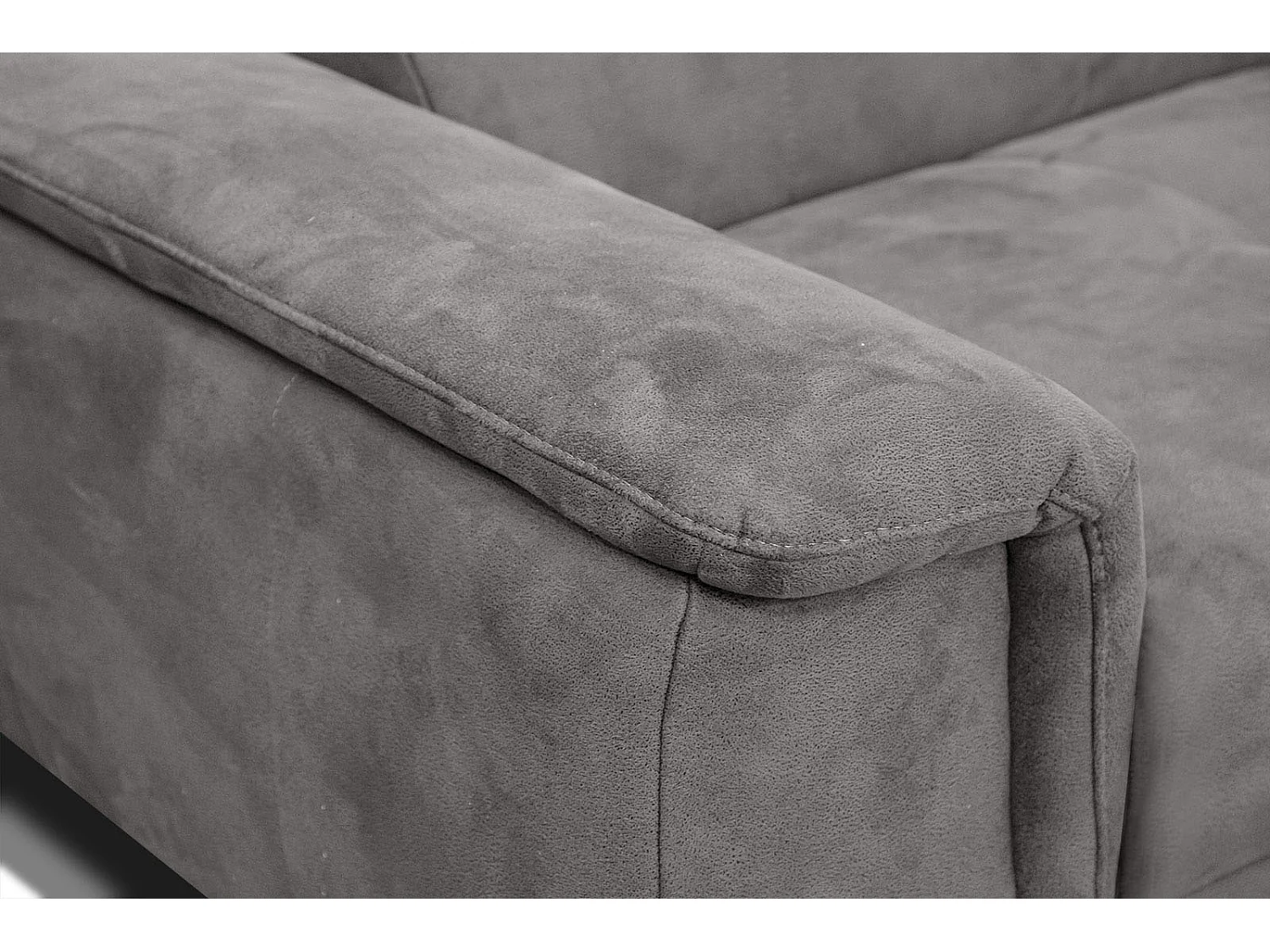 FIERO Ecksofa 4-Sitzer rechts mit verstellbare Kopfstützen, hellgrau