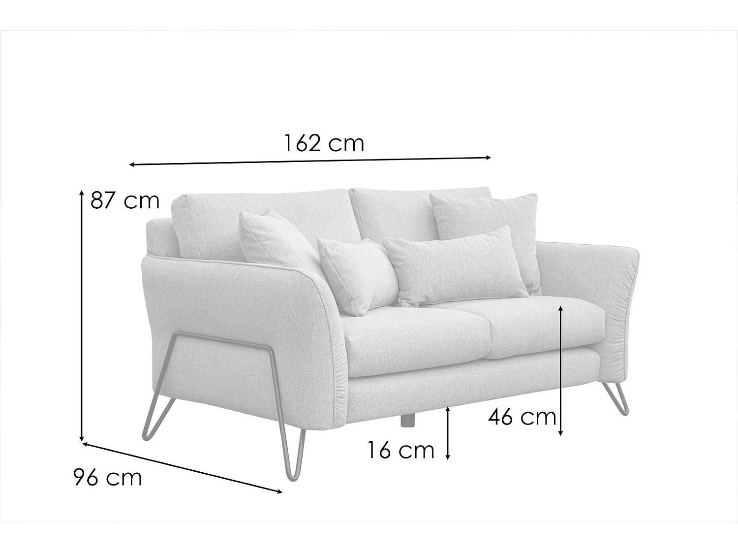 LOREM Sofa 2-Sitzer, senfgelb