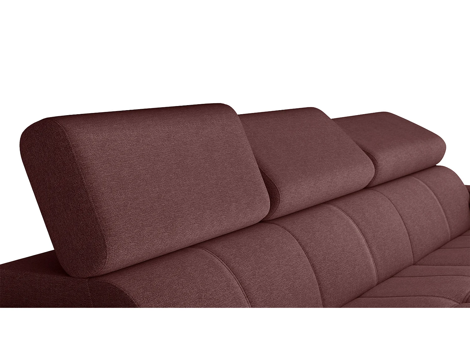 TAUNUS Ecksofa 4-Sitzer rechts mit verstellbare Kopfstützen, bordeaux